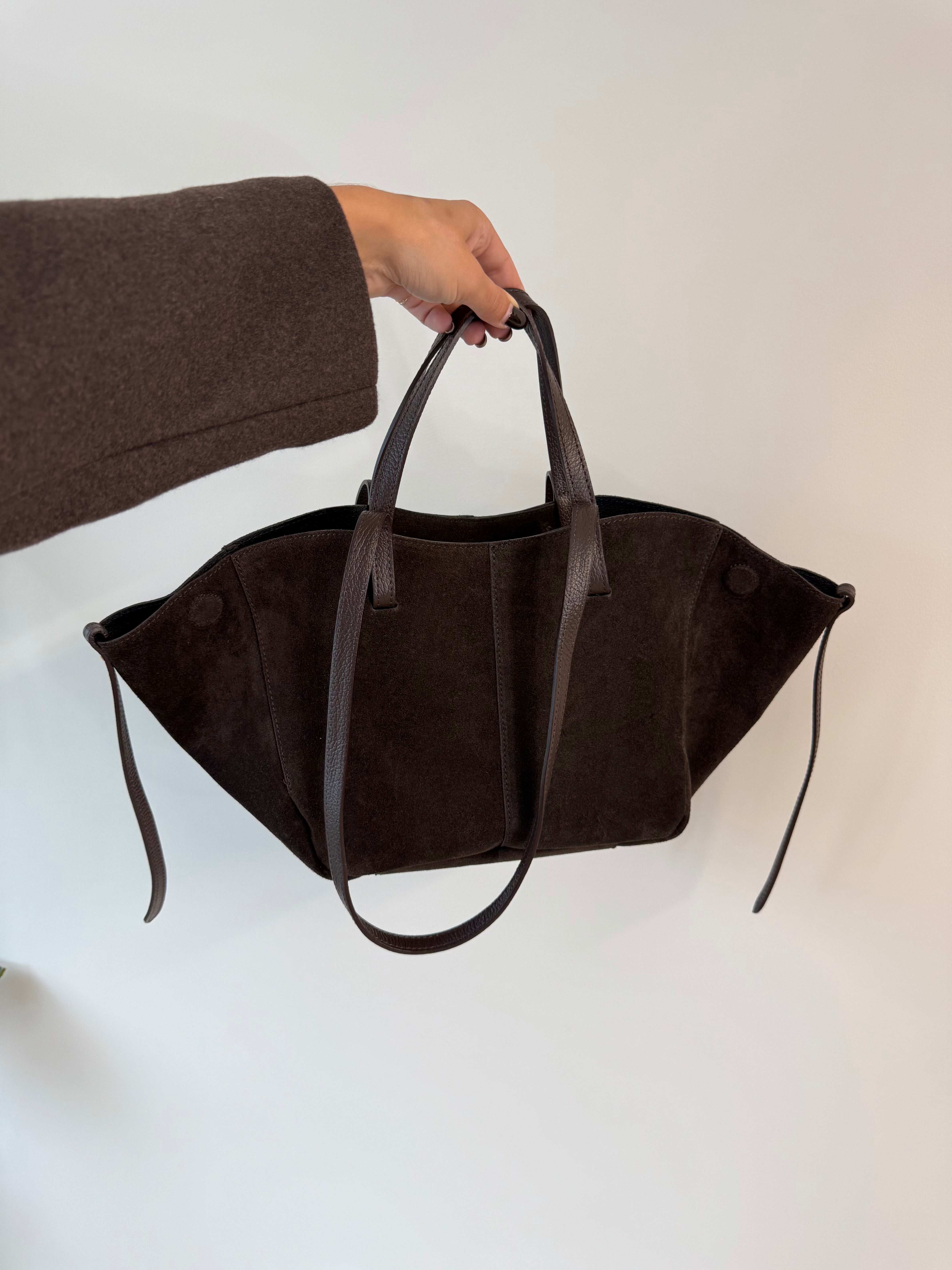 Grote Suède Tas Bruin | Polly