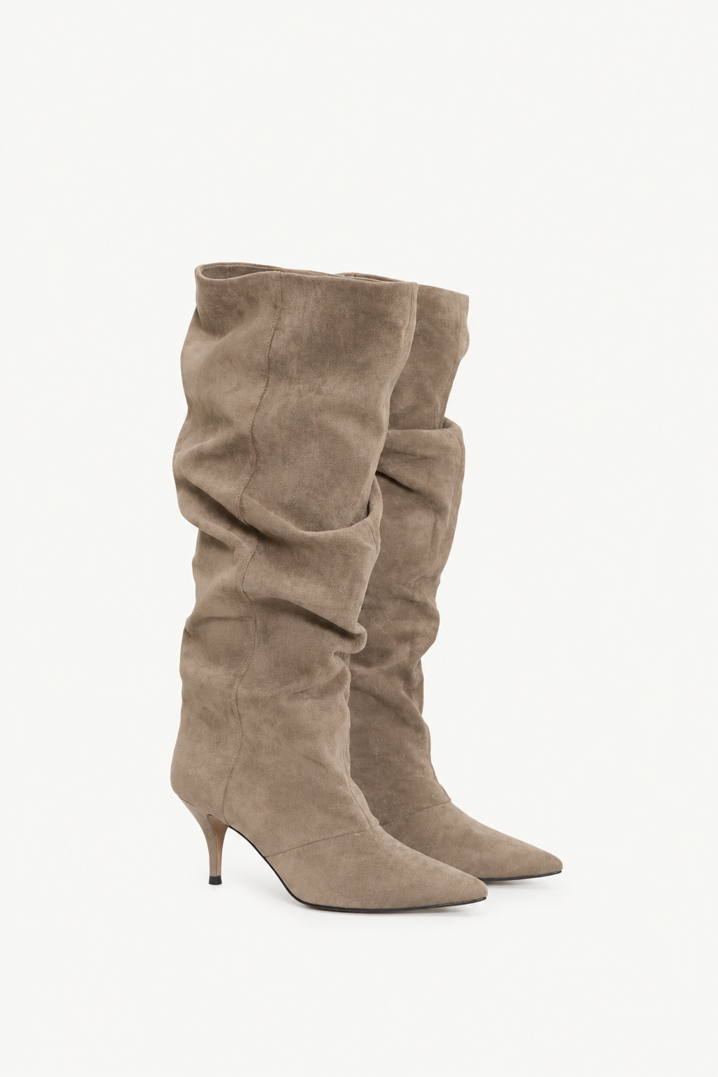 Suede Slouchy Boots Hoog Beige