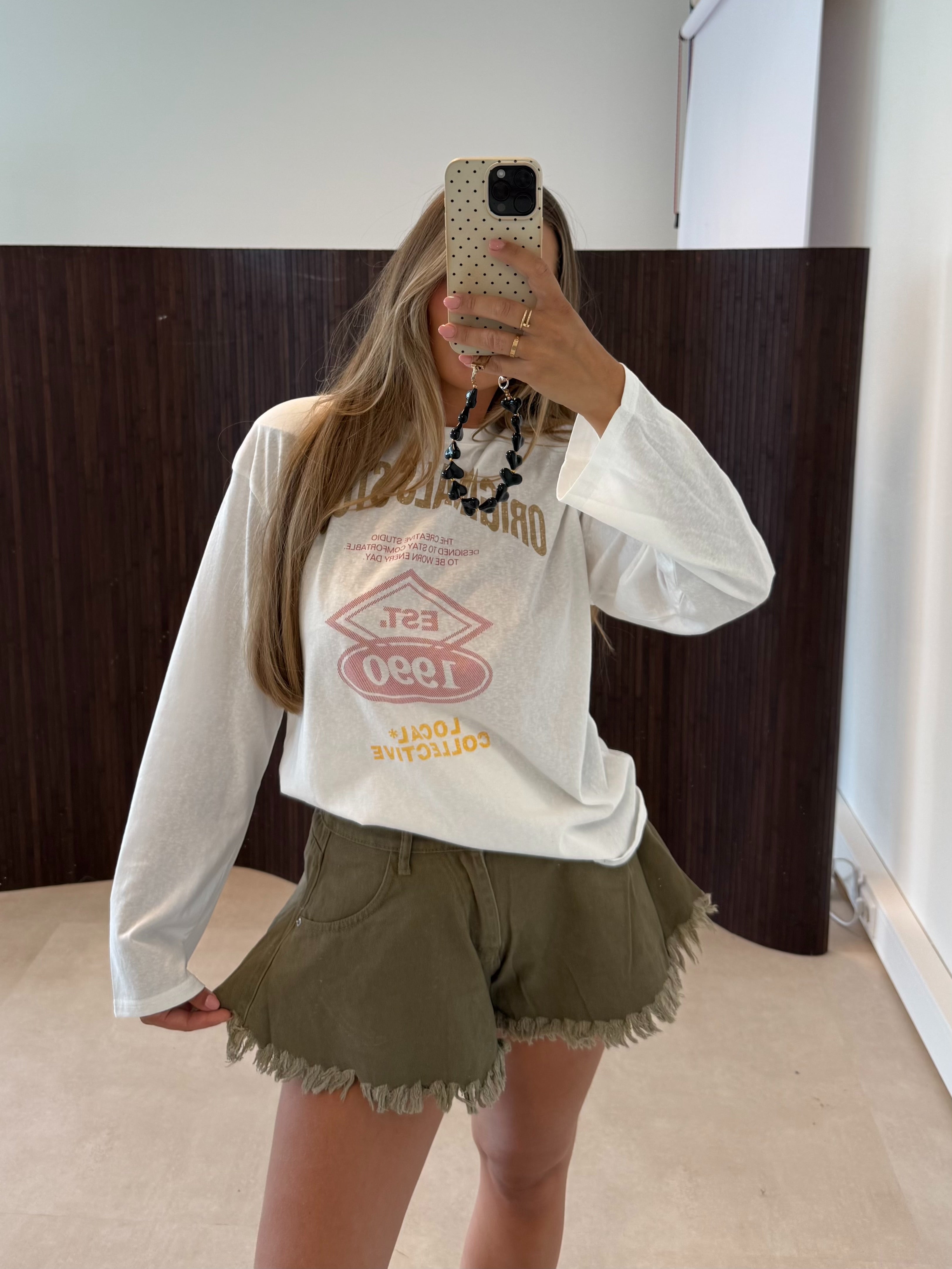 Oversized Long Sleeve Tekst Wit