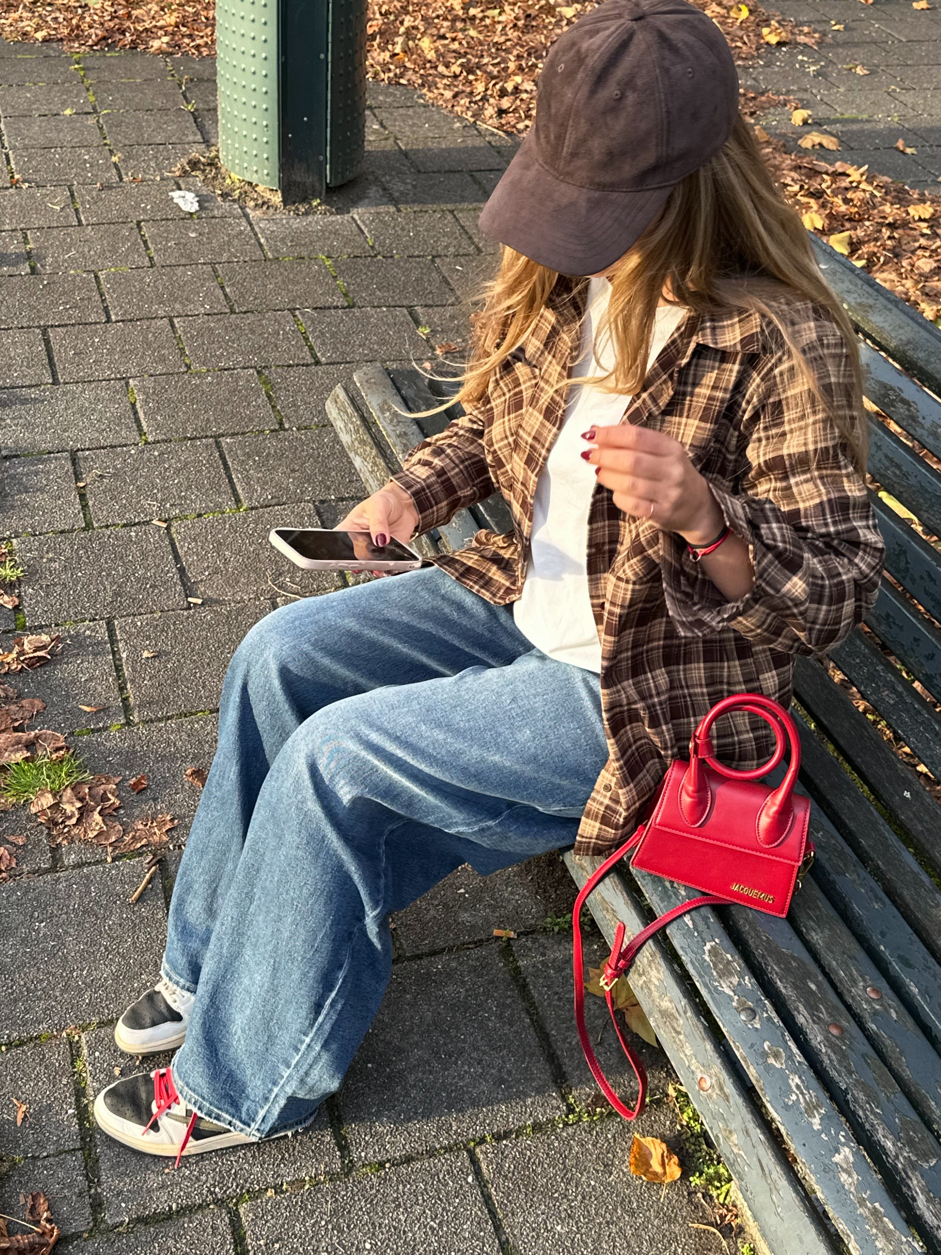 Geruite Blouse Bruin | Loua