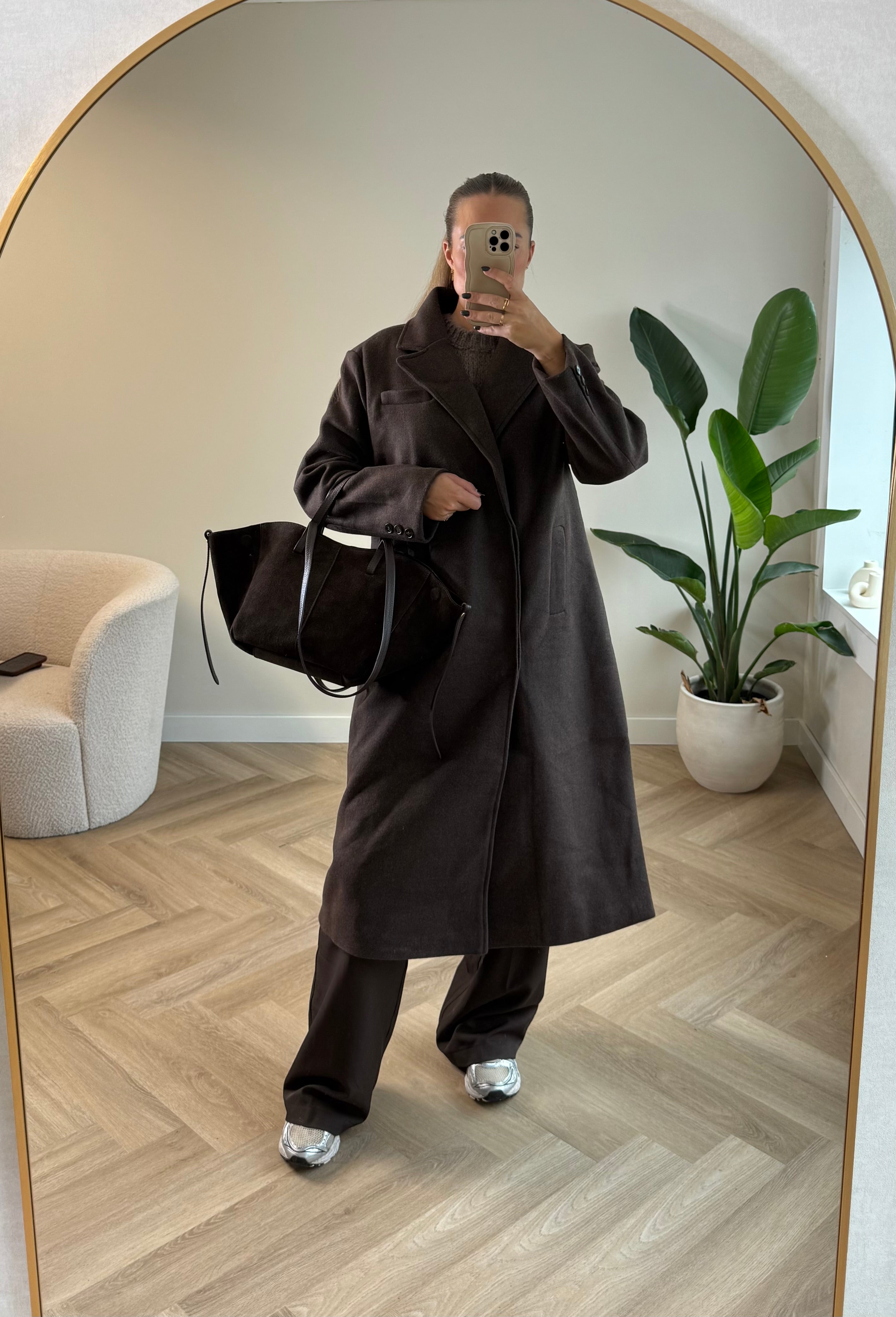 Lange Mantel Jas Bruin | Frankie