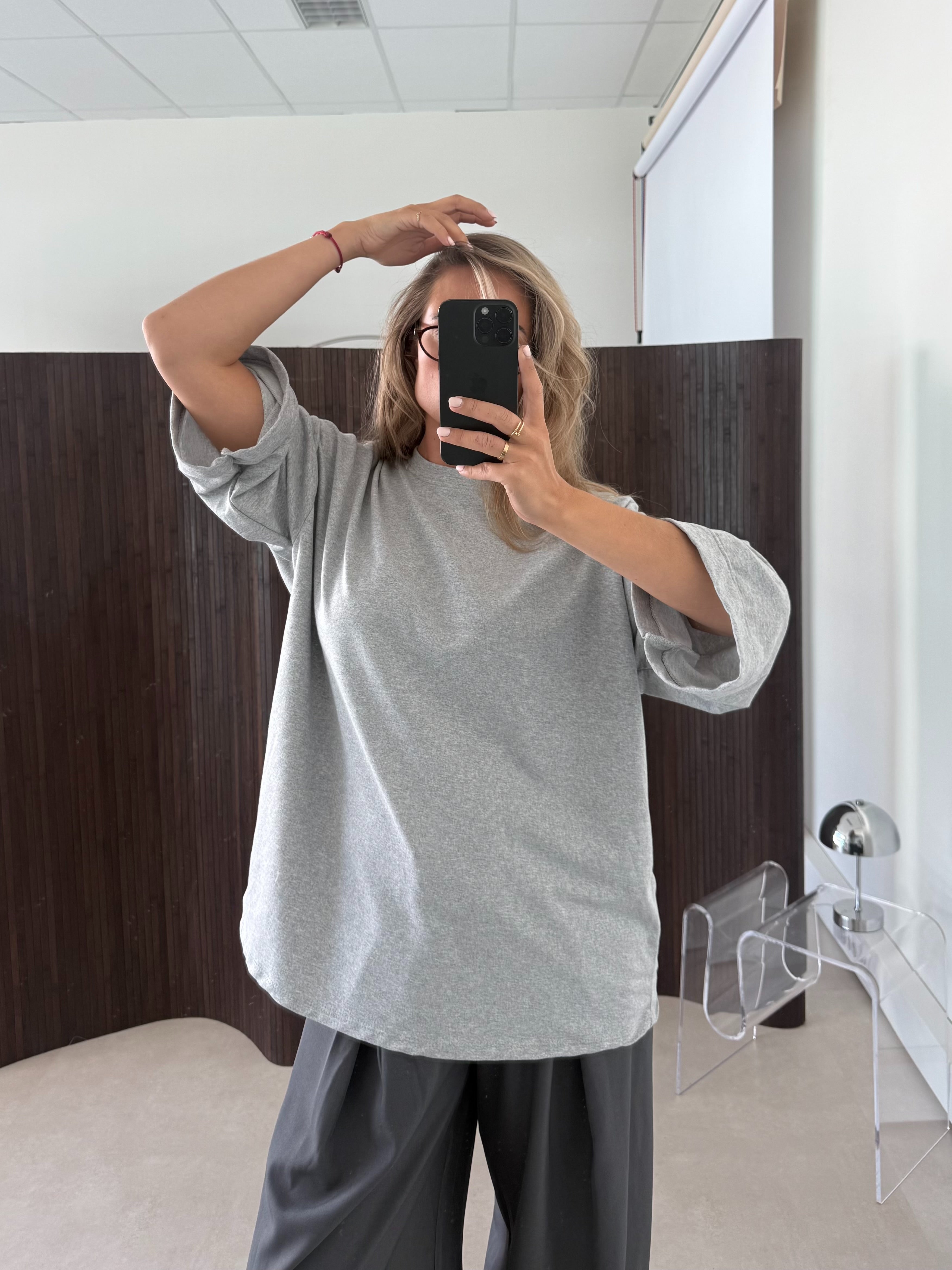 Oversized Boyfriend T-shirt Grijs