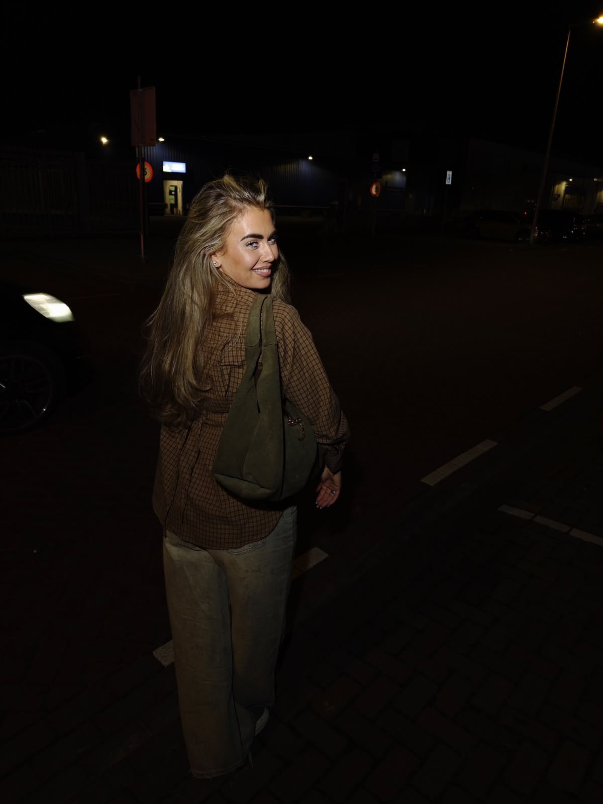 Checkered Blouse Getailleerd Bruin