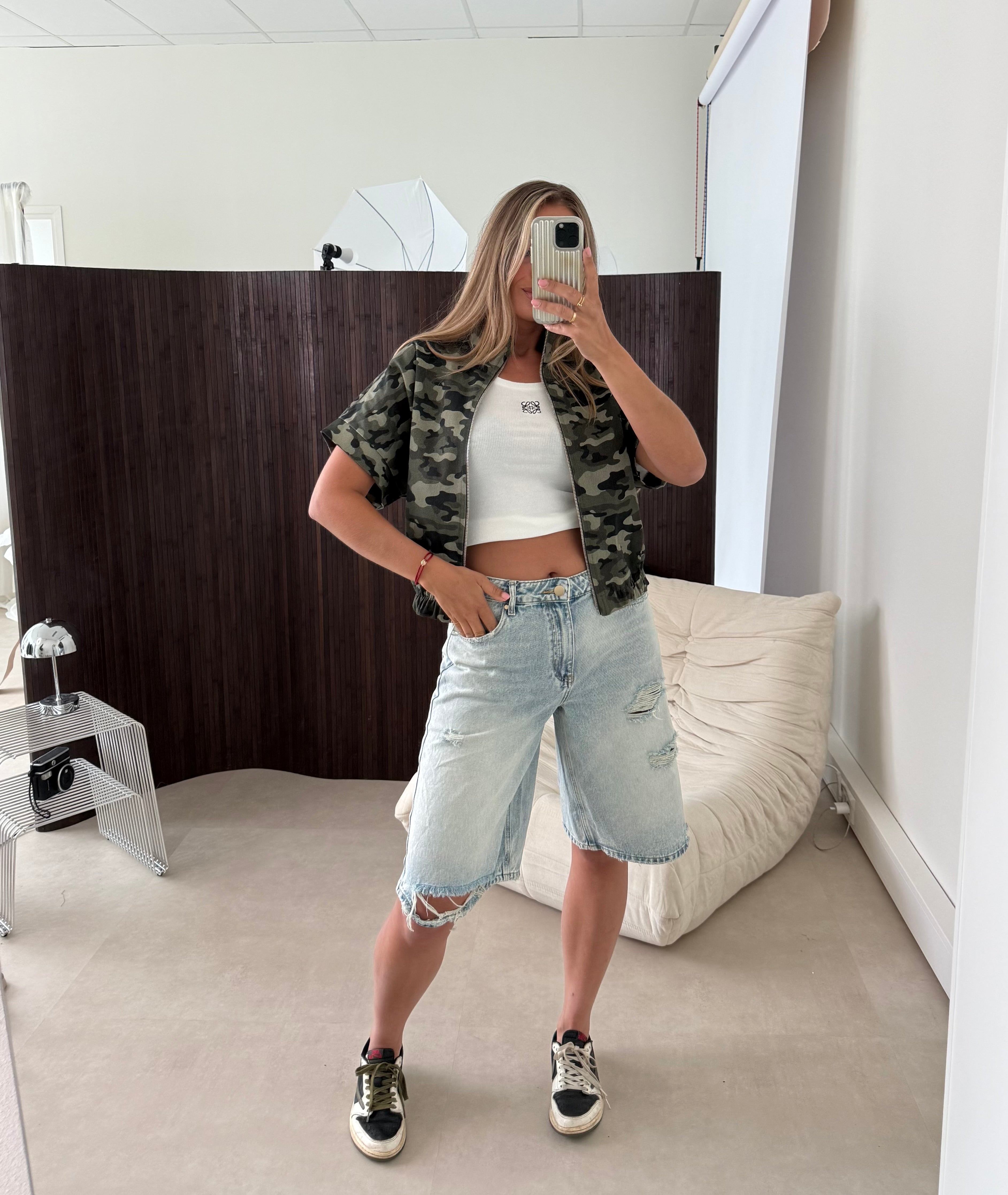 Queen Hearts Denim Jort Scheuren | Danielle