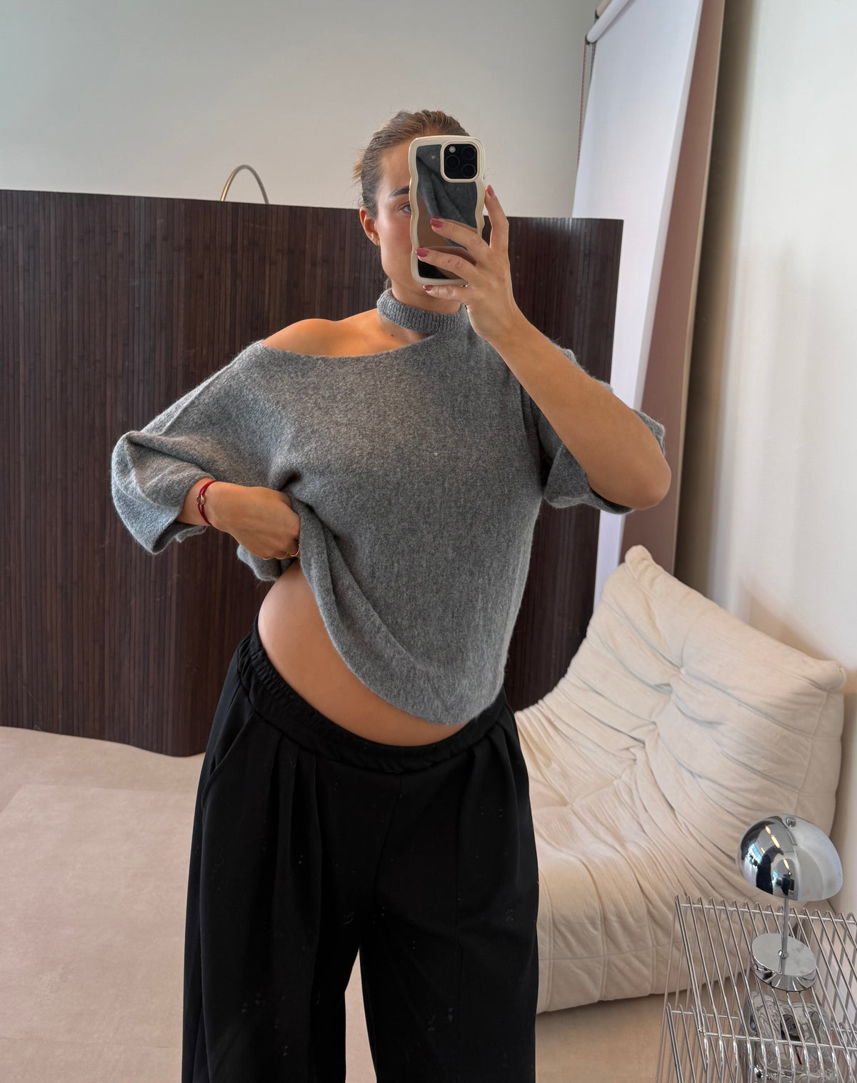 Knit Trui Cut Out | Grijs
