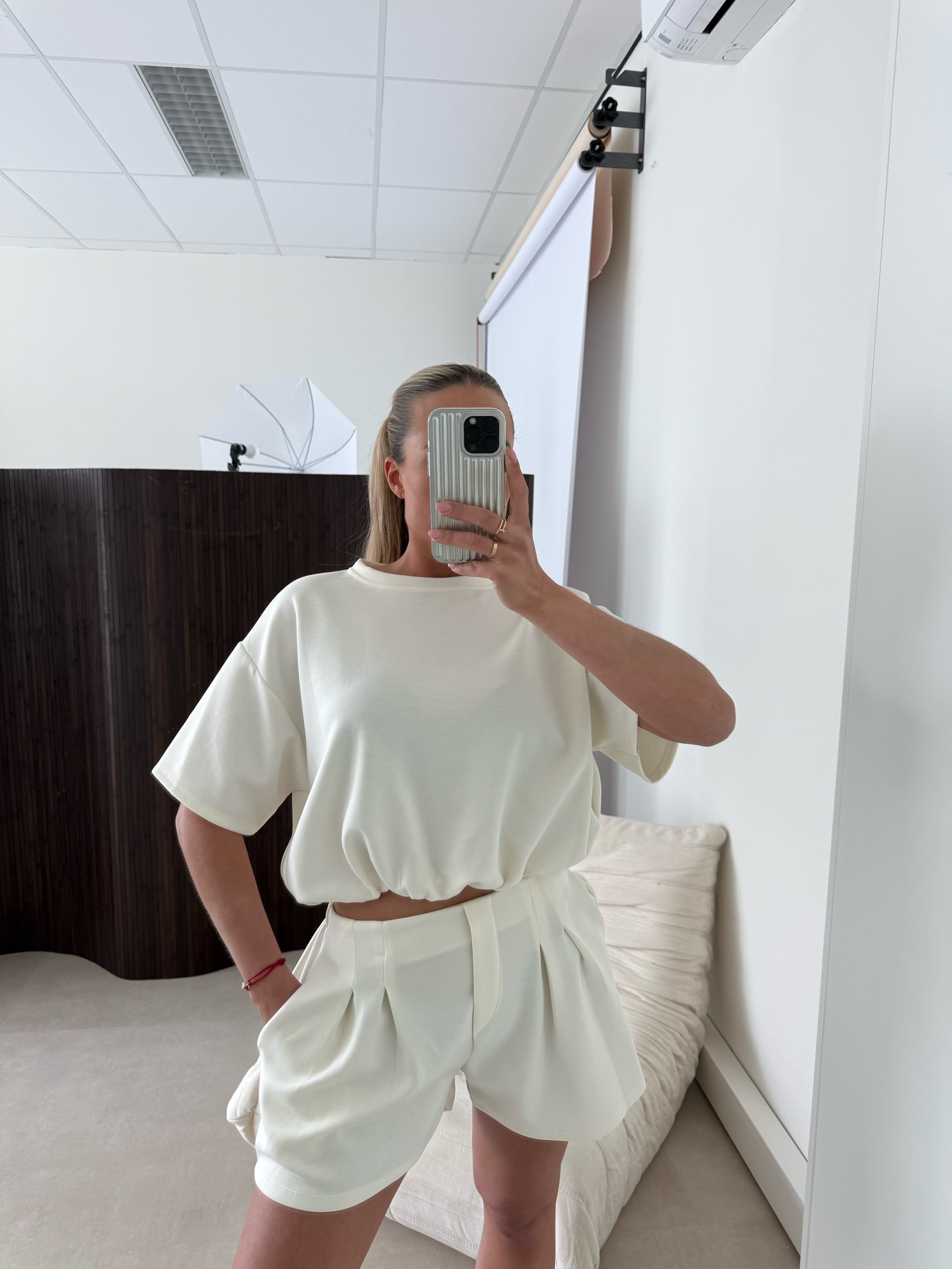 Cropped Two Piece Set Wit