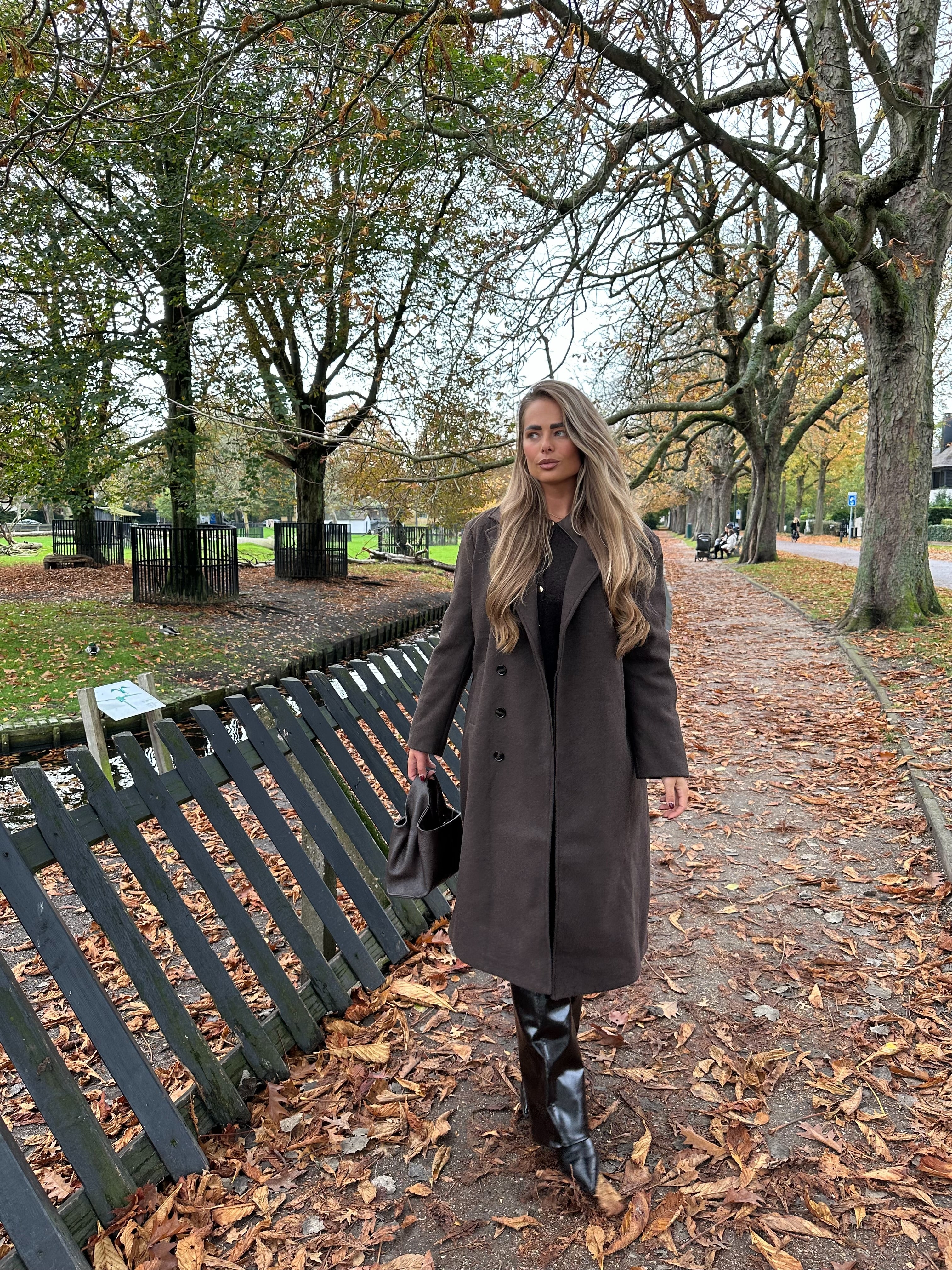 Lange Mantel Jas Bruin | Frankie