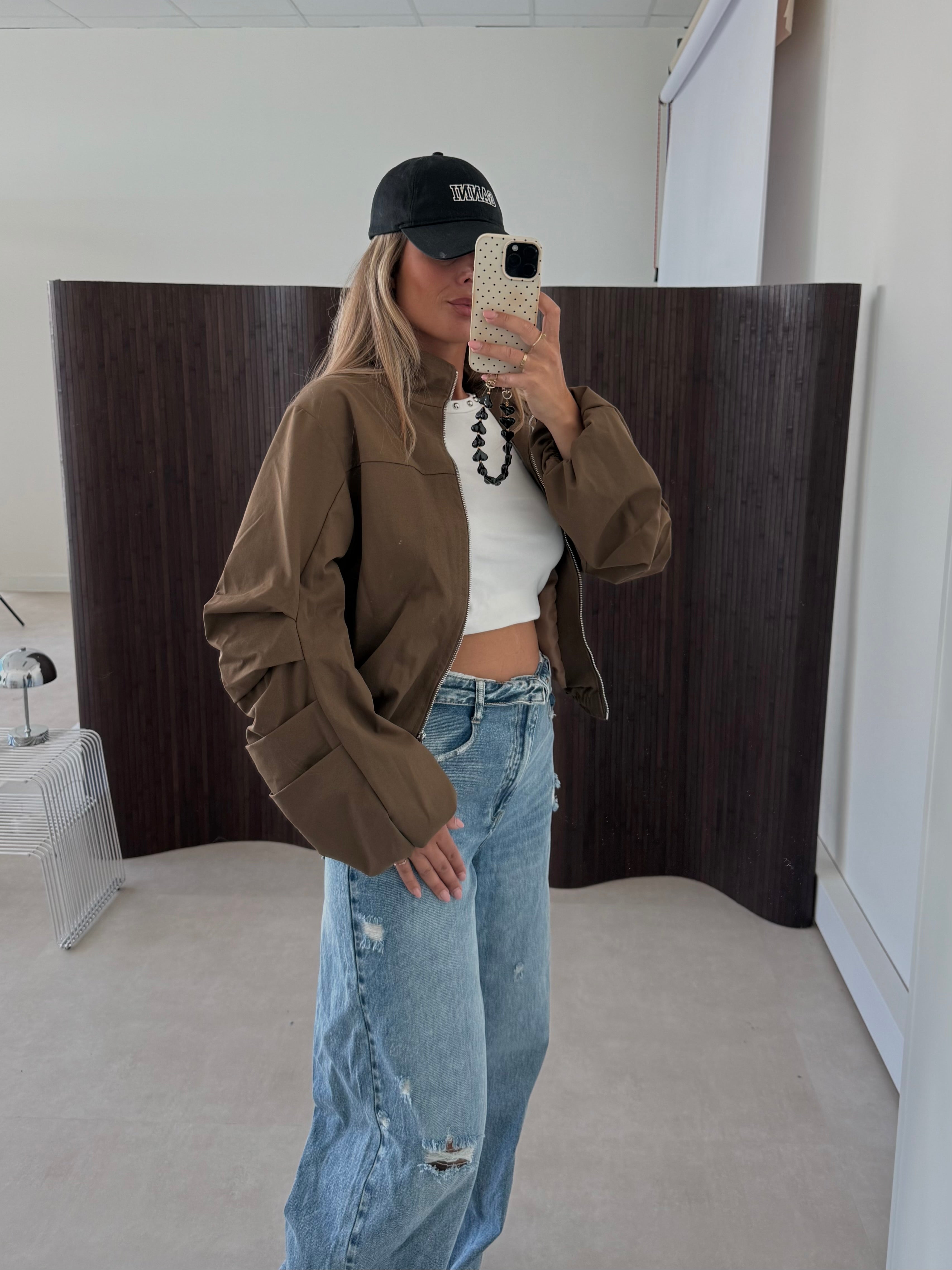 Bomber Jacket Statement Sleeve