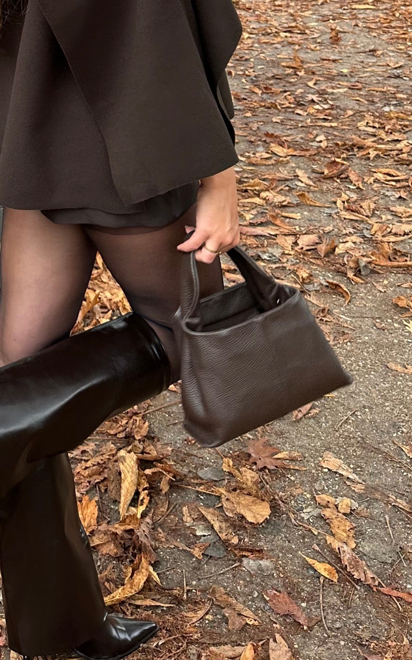 Leren Damestas Met Hengsel Bruin | Polly