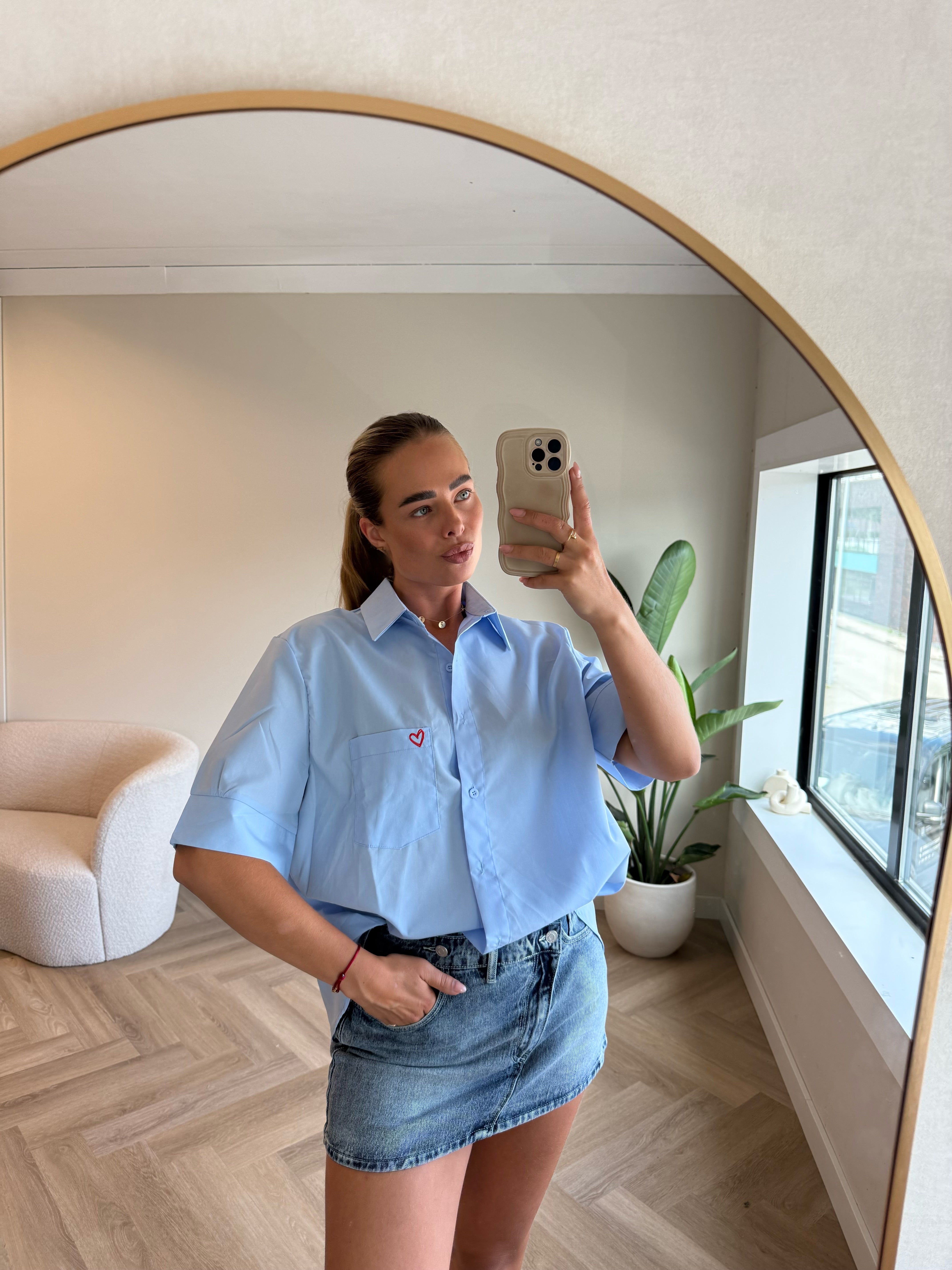 Oversized Blouse Baby Blauw | Amour