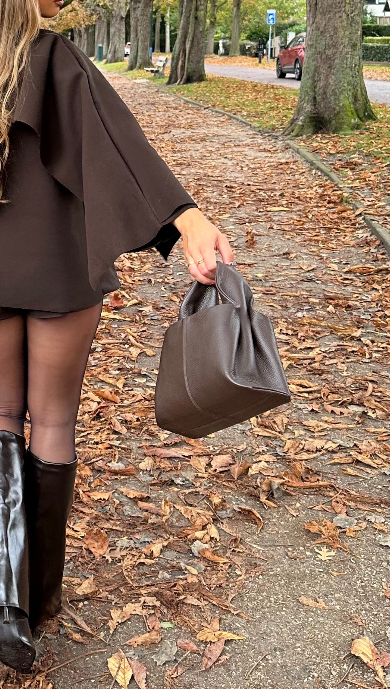 Leren Damestas Met Hengsel Bruin | Polly