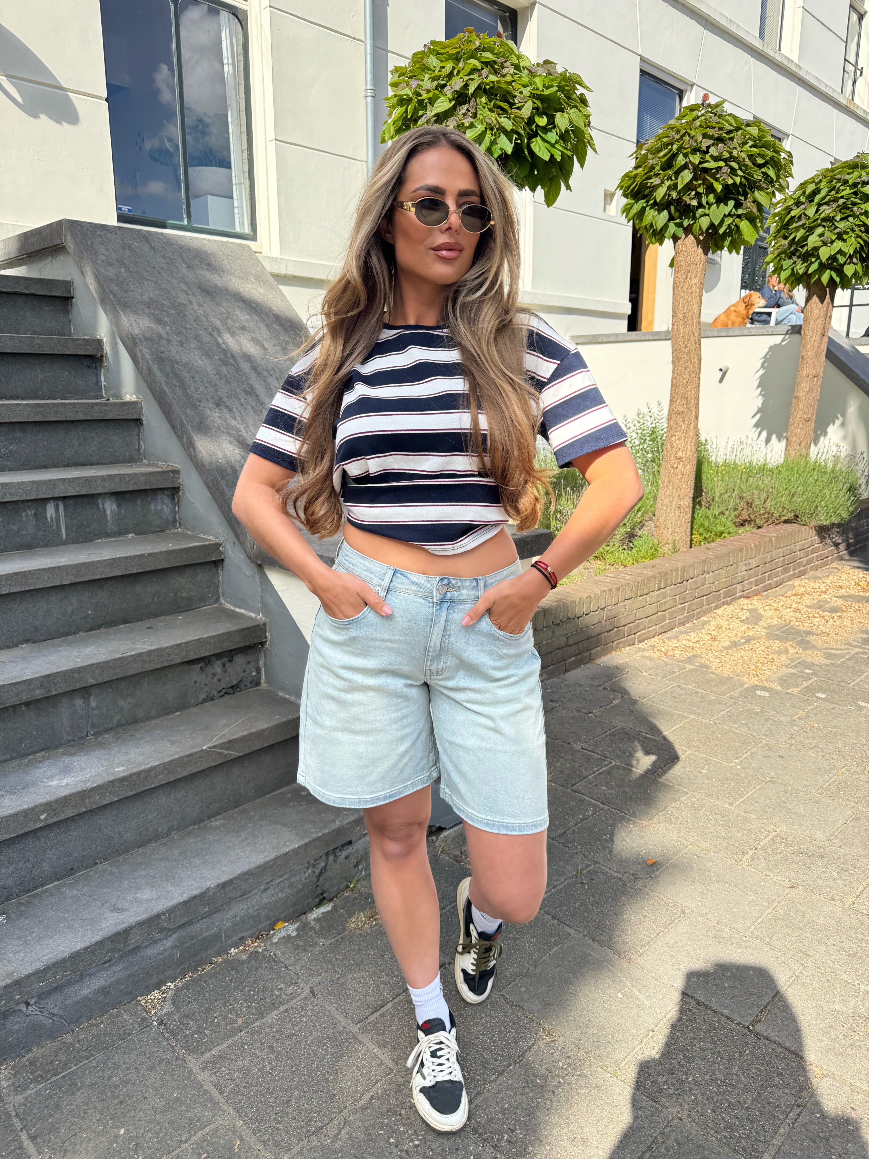 Denim Jort Stretch Licht Blauw | Bo