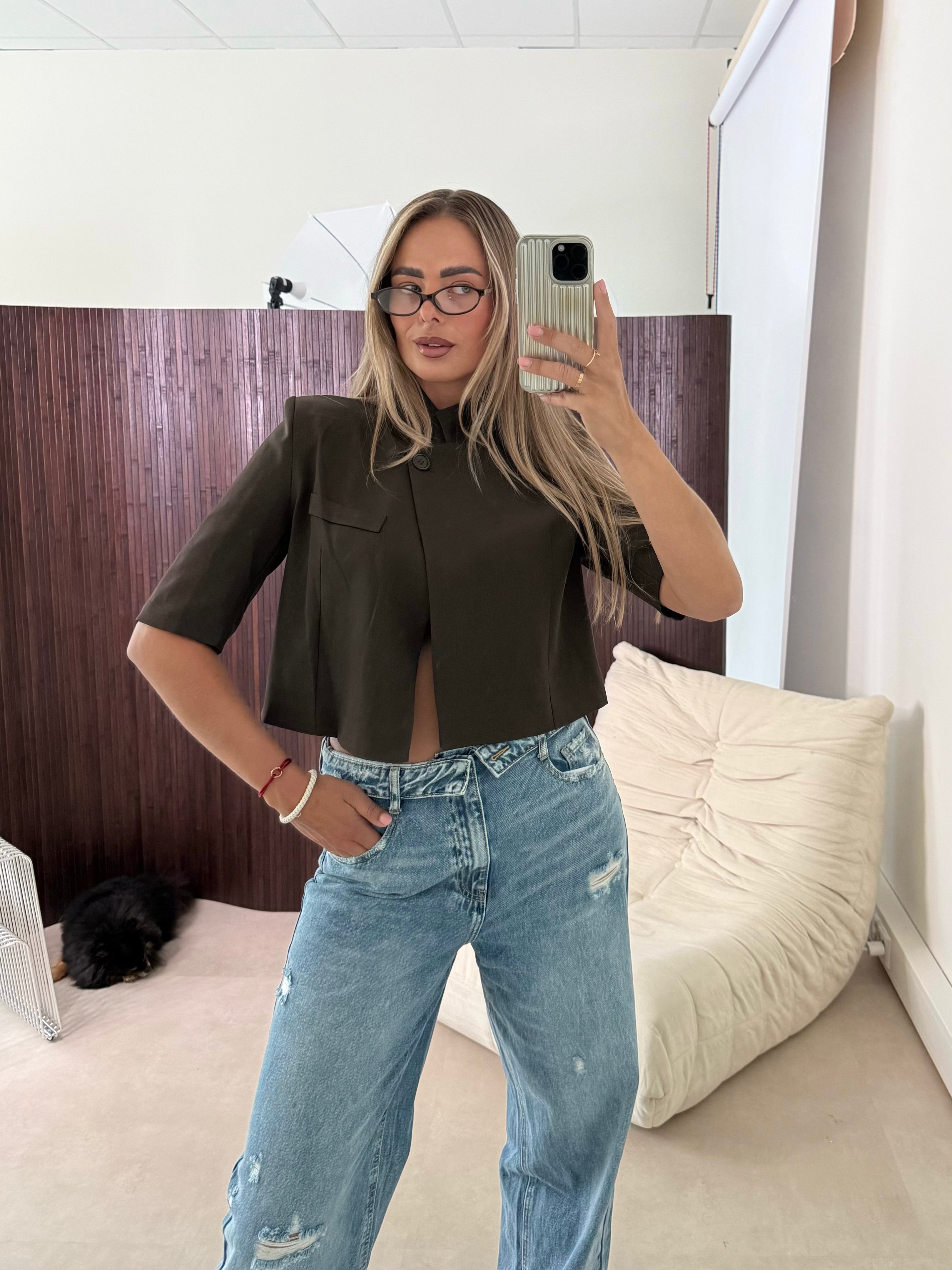Korte Overslag Blazer Bruin | Kate