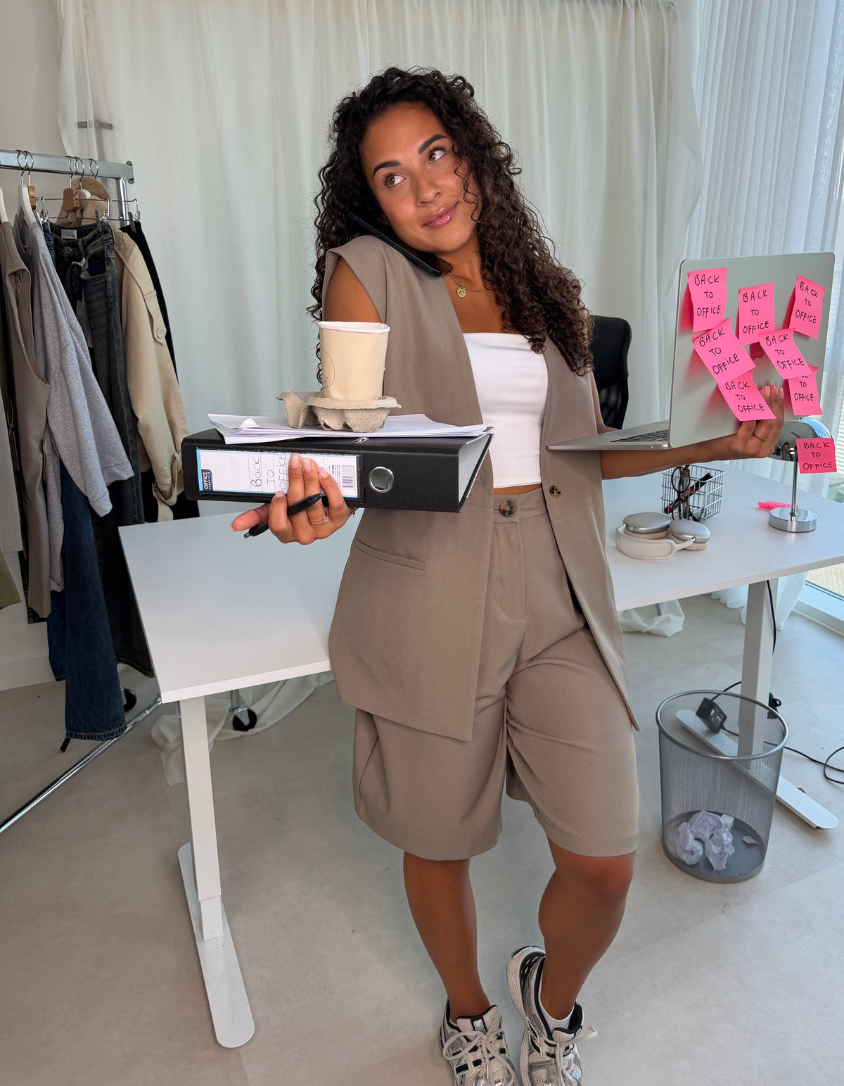Lange Pantalon Short Taupe | Penny