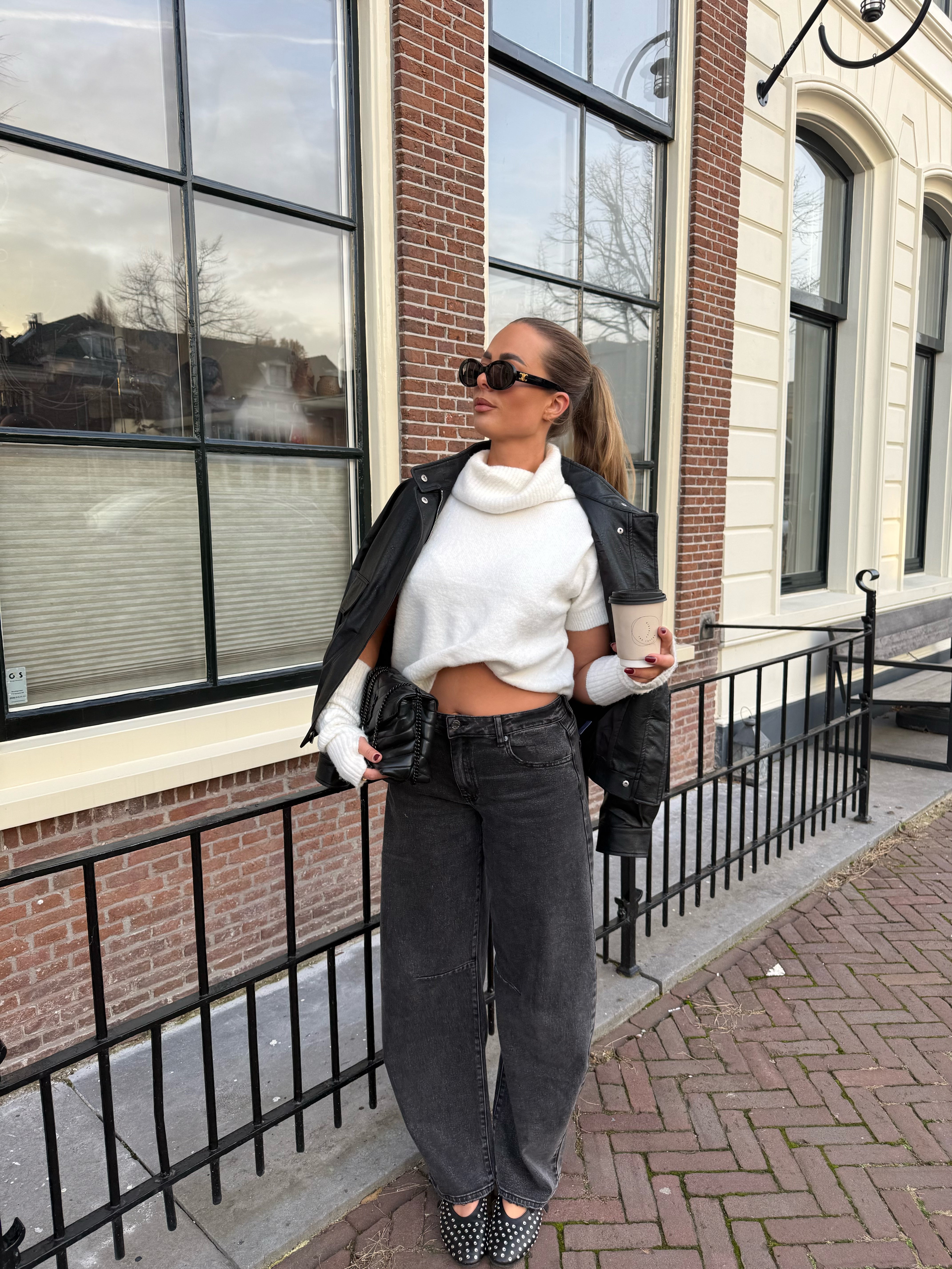 Queen Hearts Balloon Jeans Donkergrijs