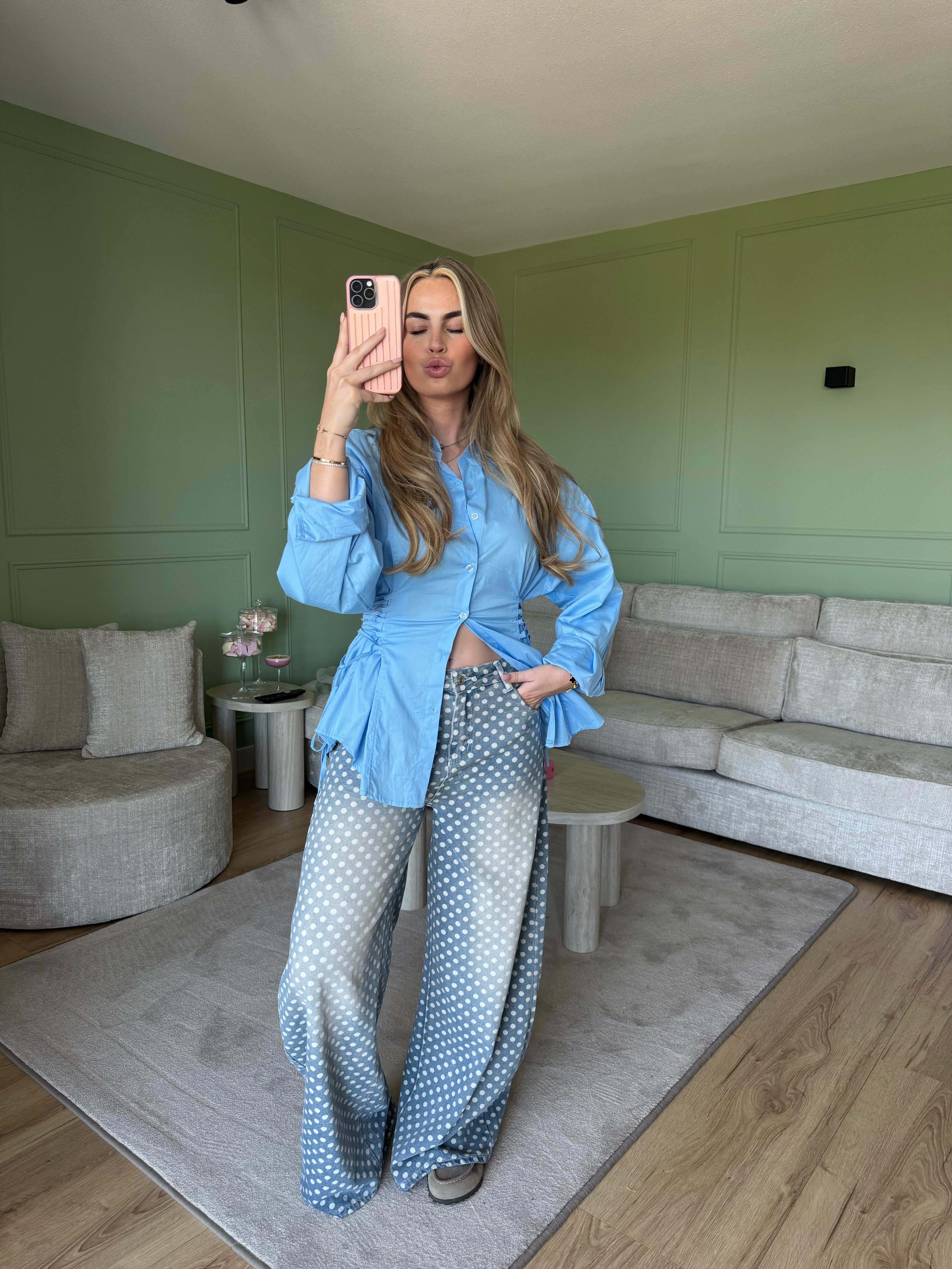 Polkadot Wide Leg Jeans