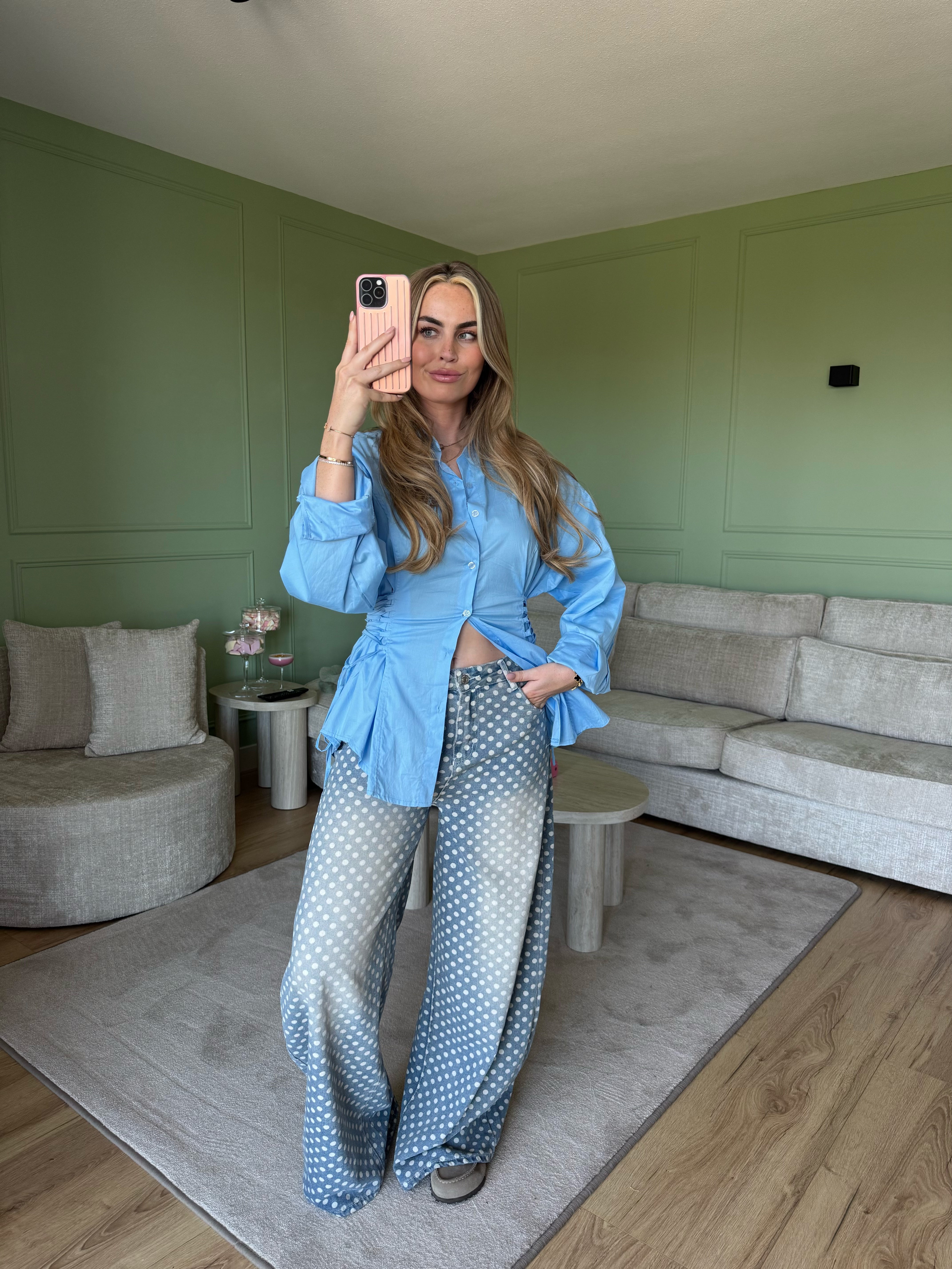 Polkadot Wide Leg Jeans