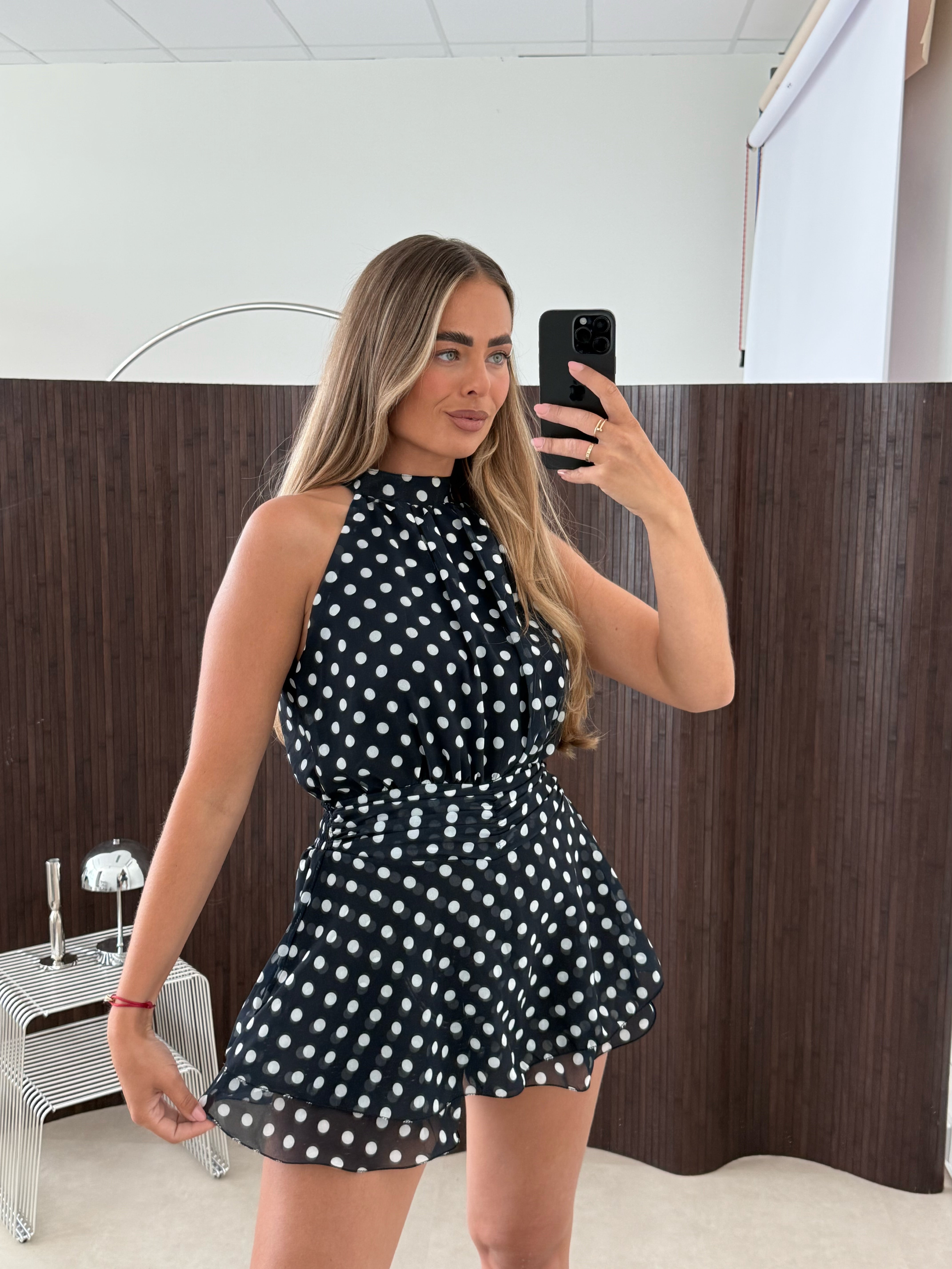 Polkadot Playsuit Navy Wit