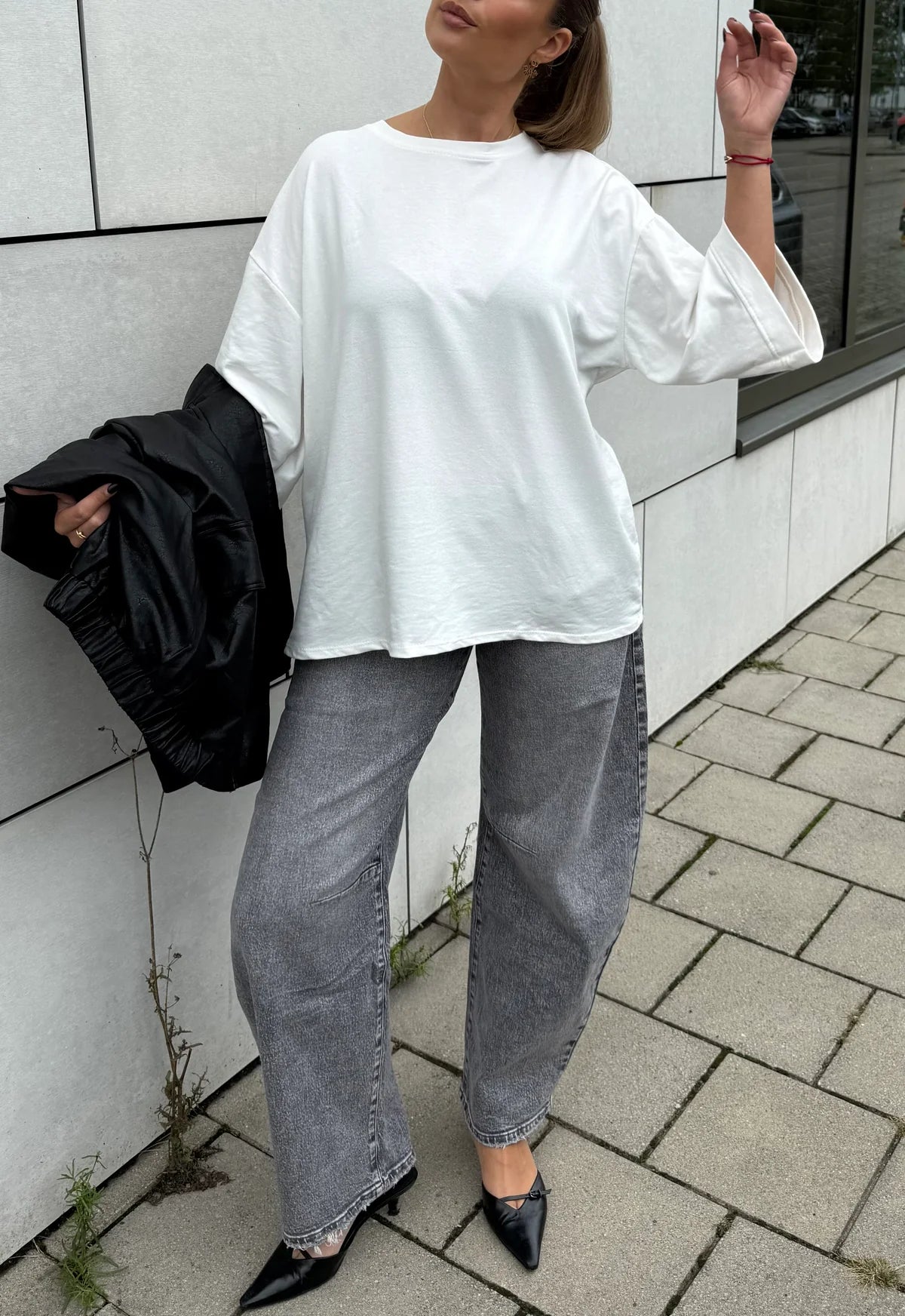Queen Hearts Balloon Jeans Grijs