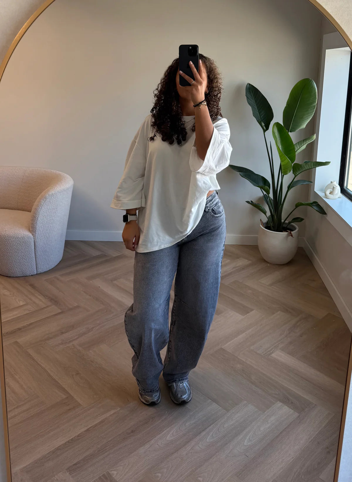 Queen Hearts Balloon Jeans Grijs