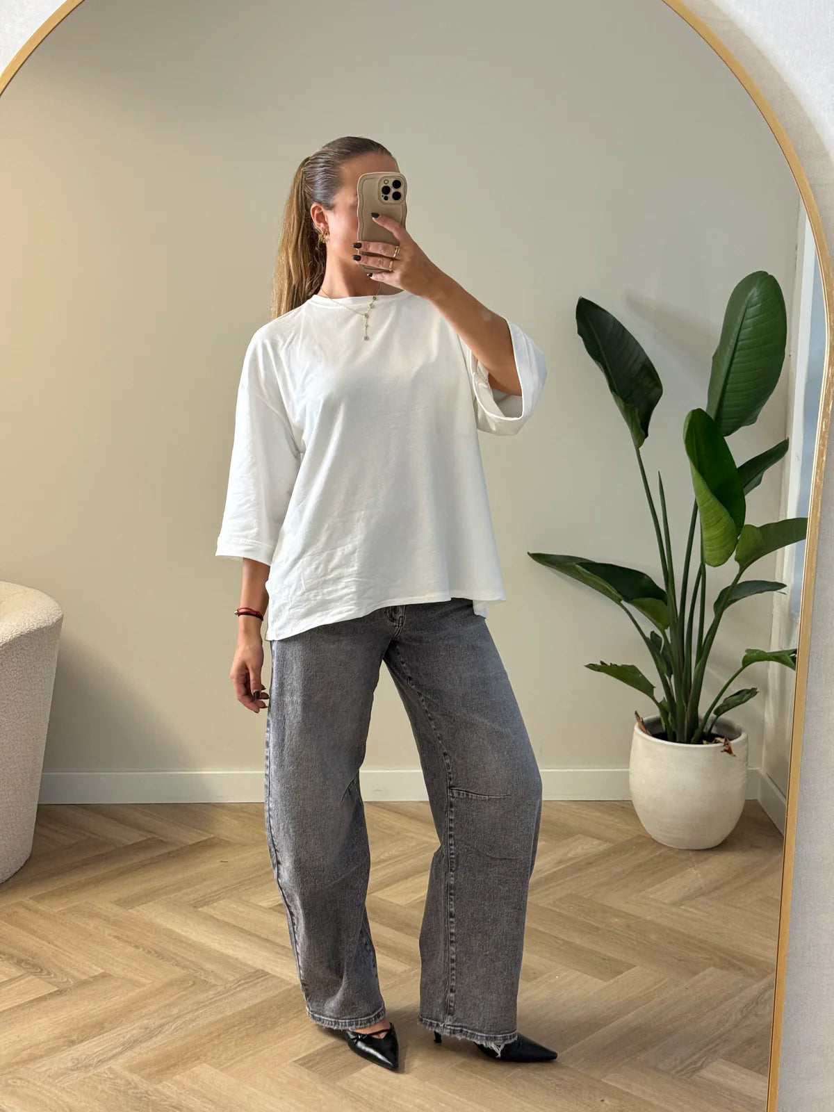 Queen Hearts Balloon Jeans Grijs