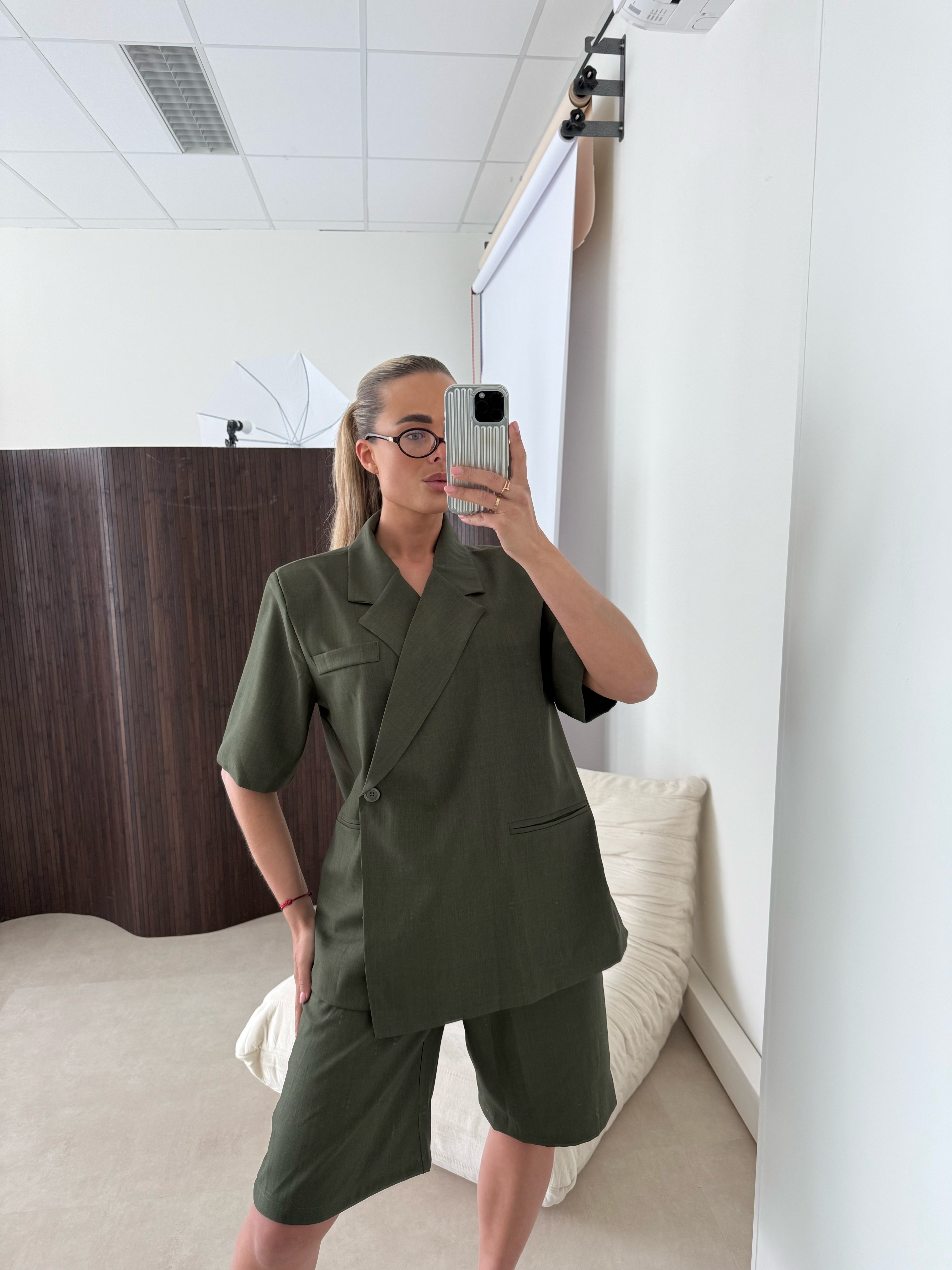 Two Piece Blazer Set Army | Bibi