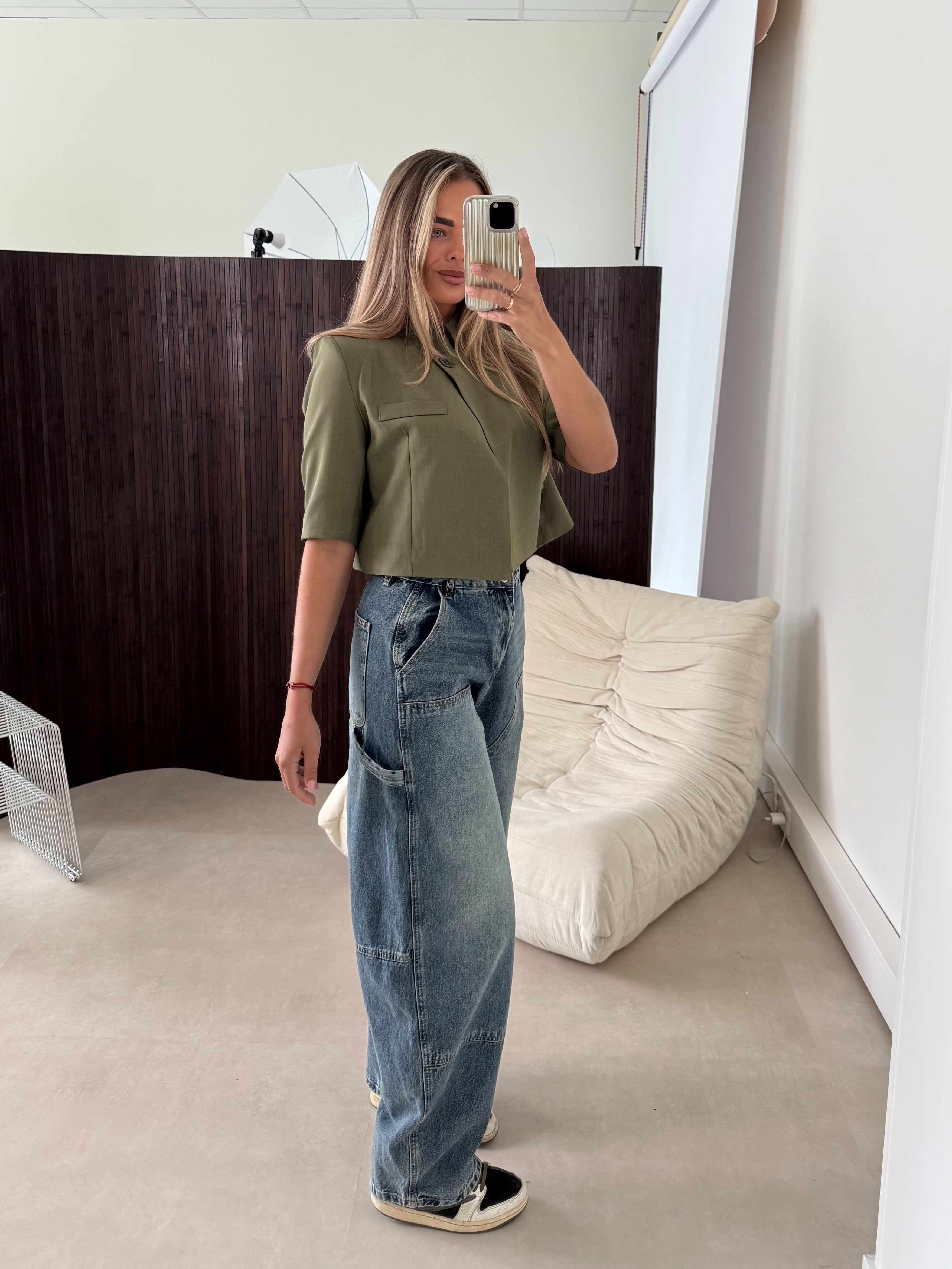 Korte Overslag Blazer Army Groen | Kate