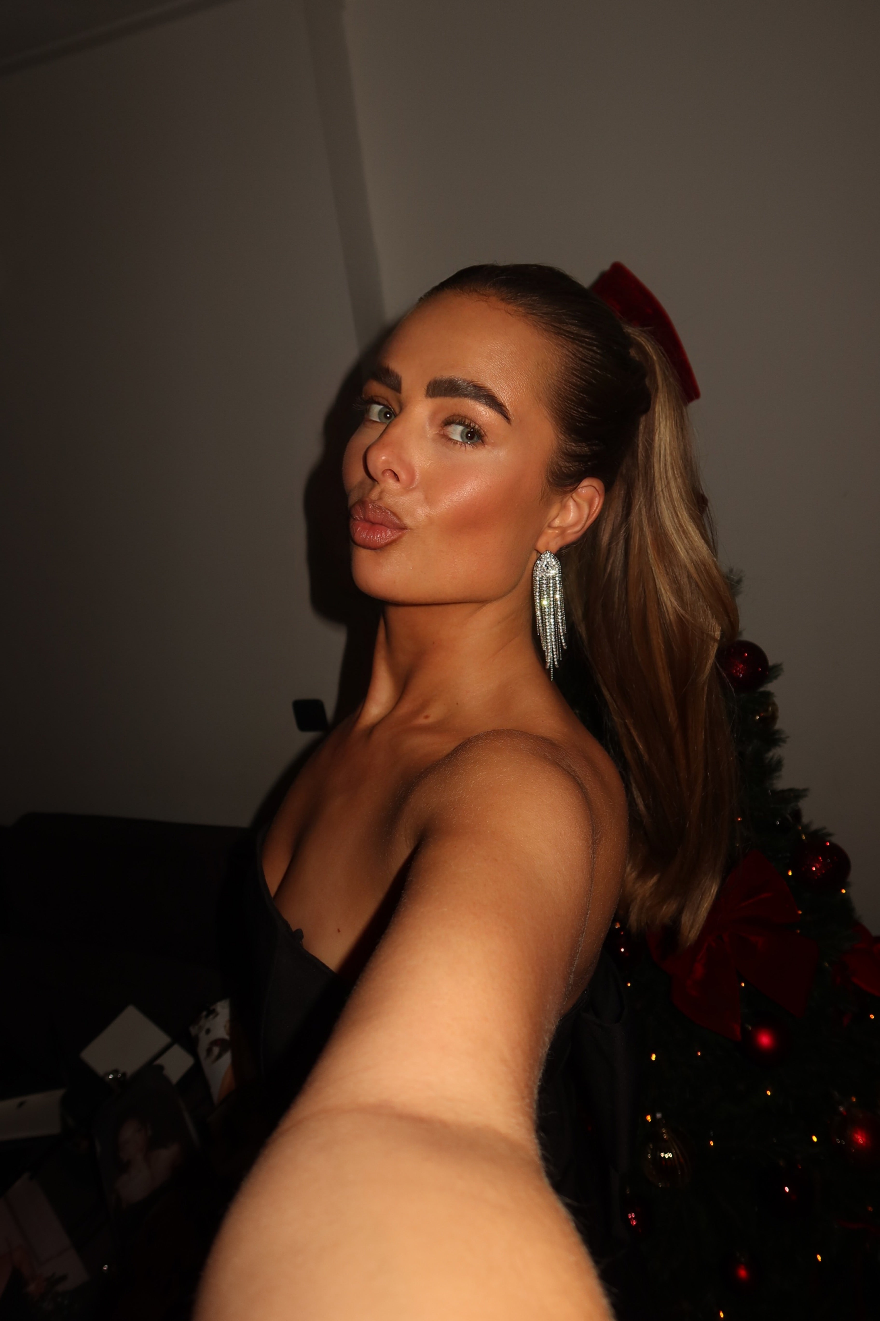 Strass Oorbellen Lang Zilver