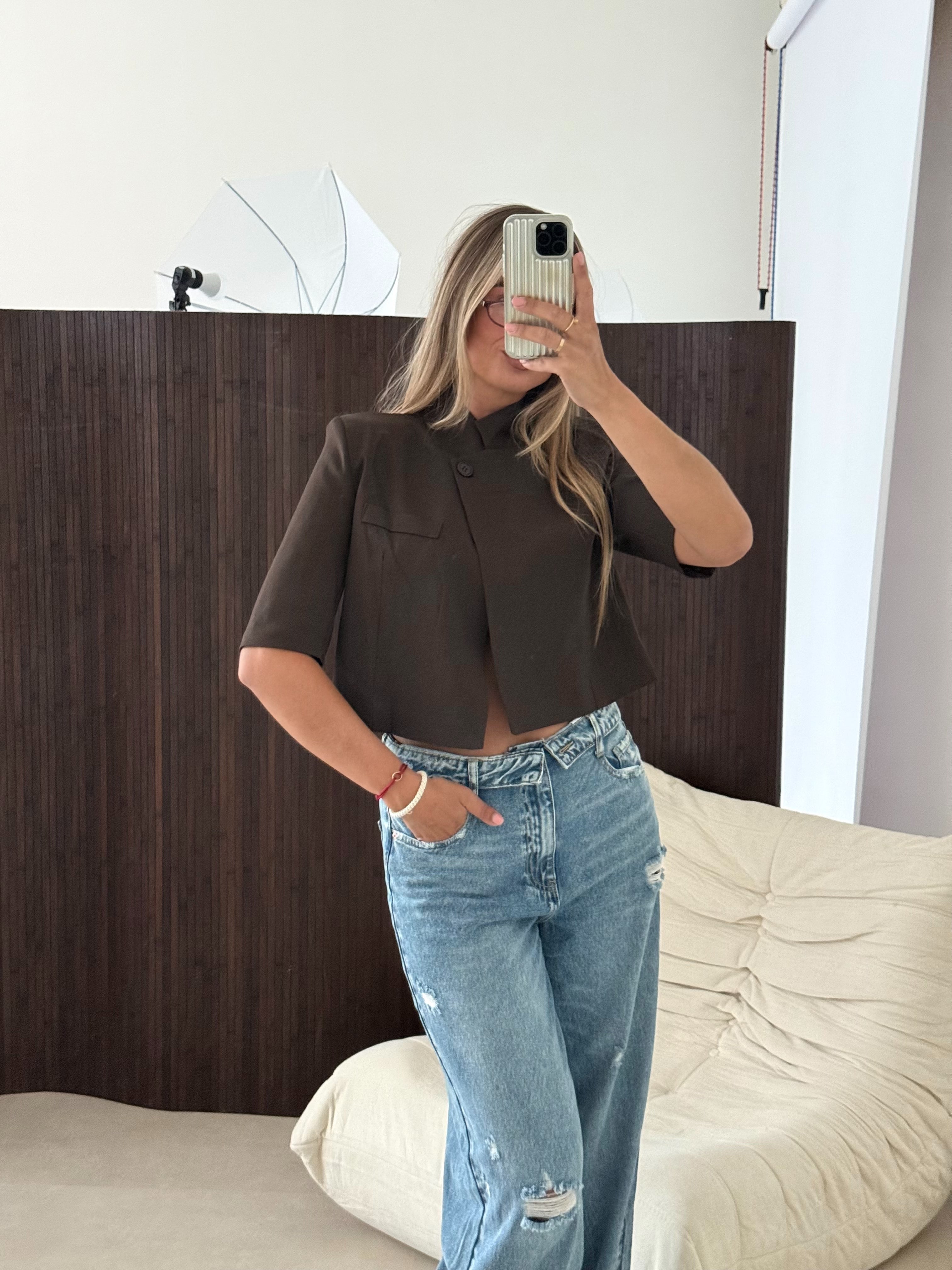 Korte Overslag Blazer Bruin | Kate