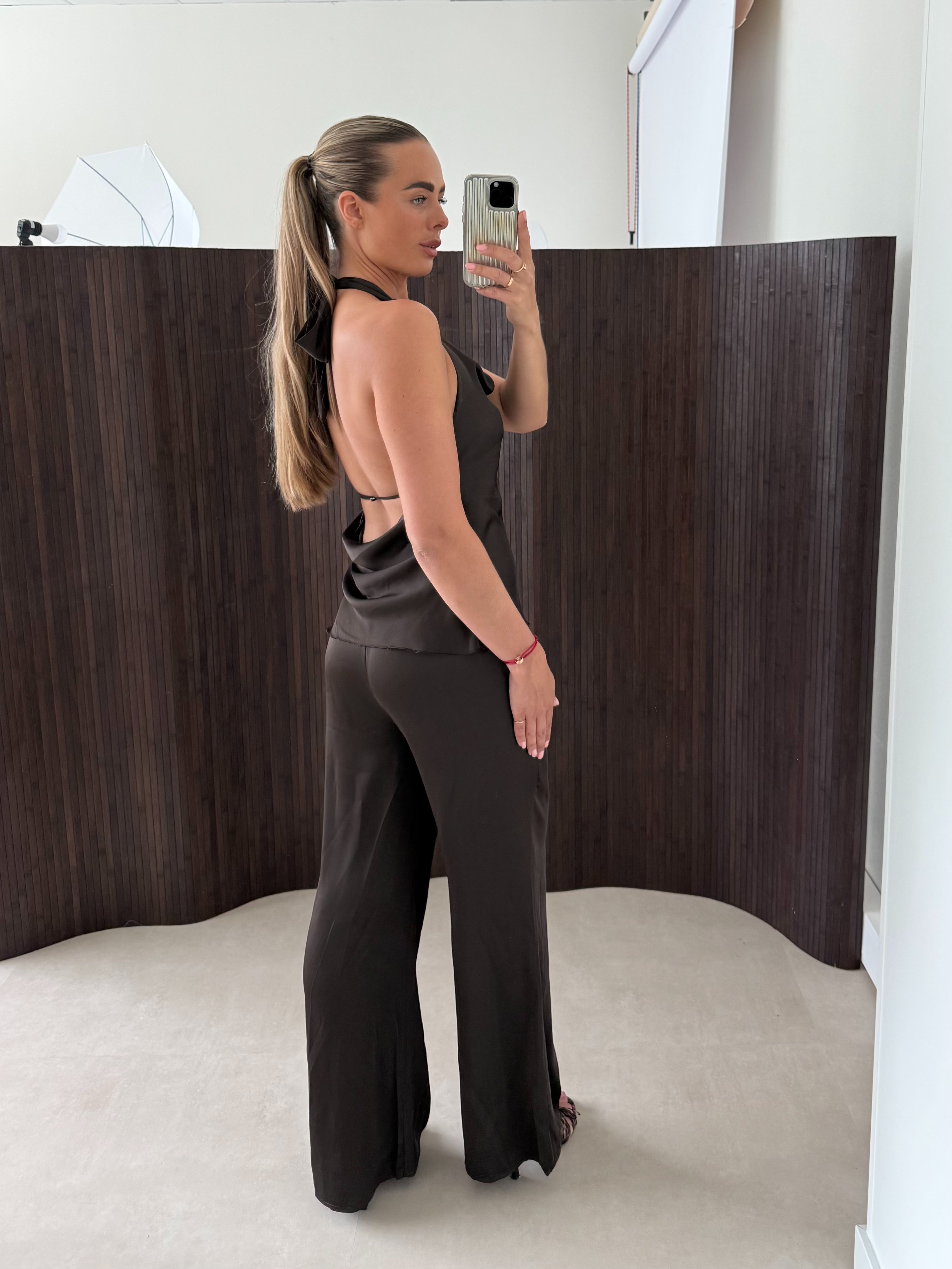 Asymmetric Satin Set Bruin | Ayla