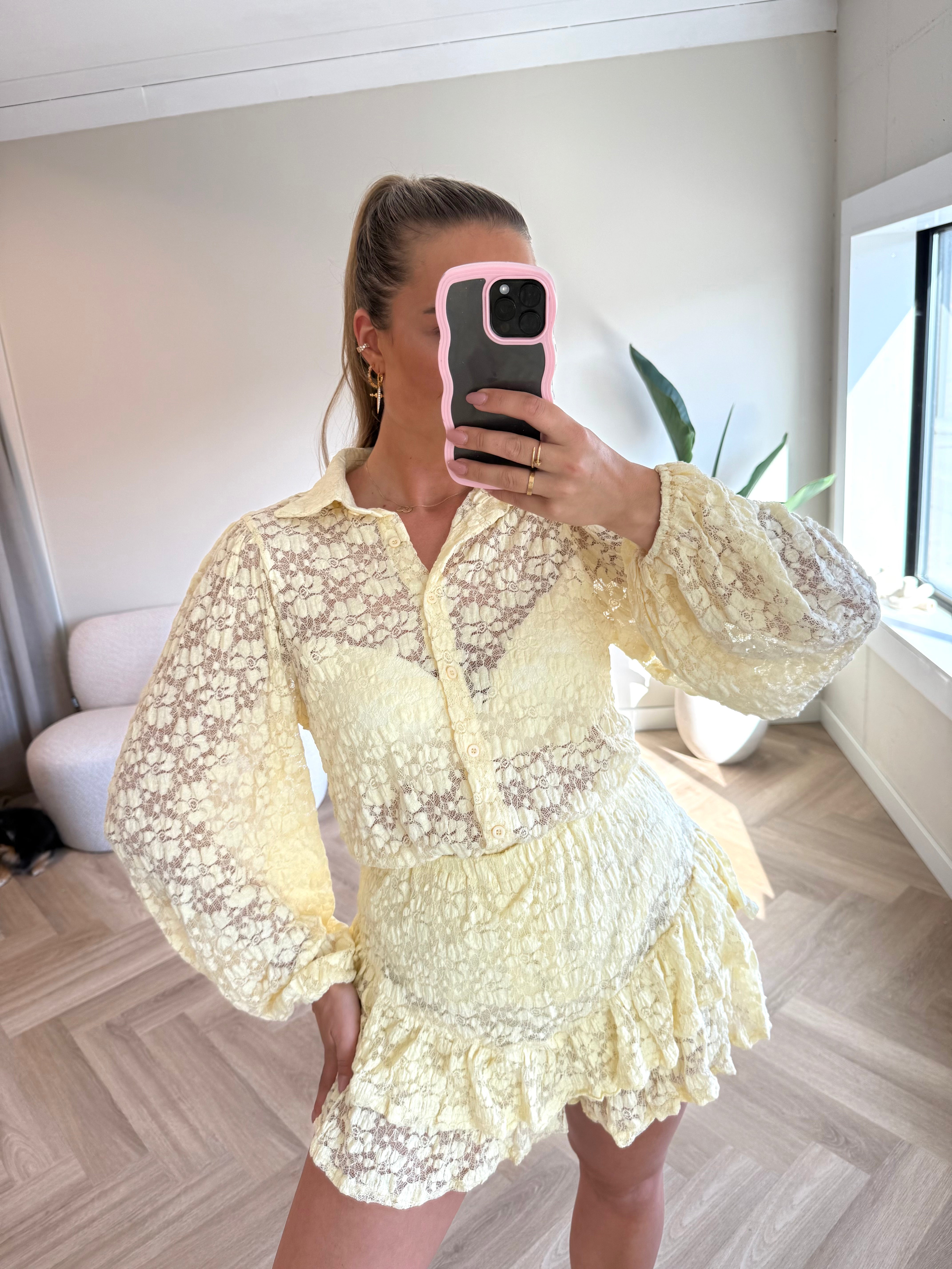Ruffle Skort Boter Geel