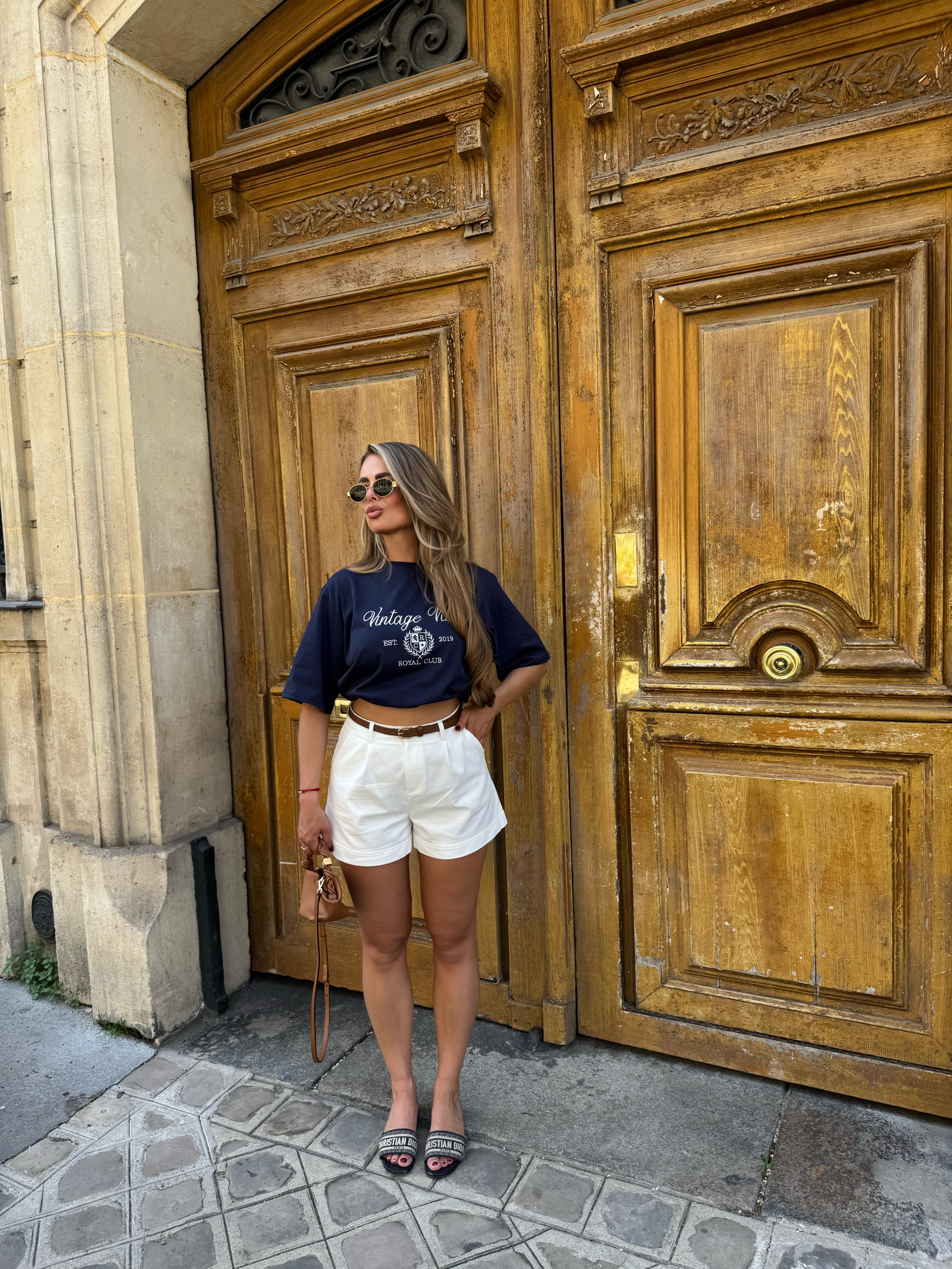 Oversized T-shirt Tekst Donker Blauw | Liv