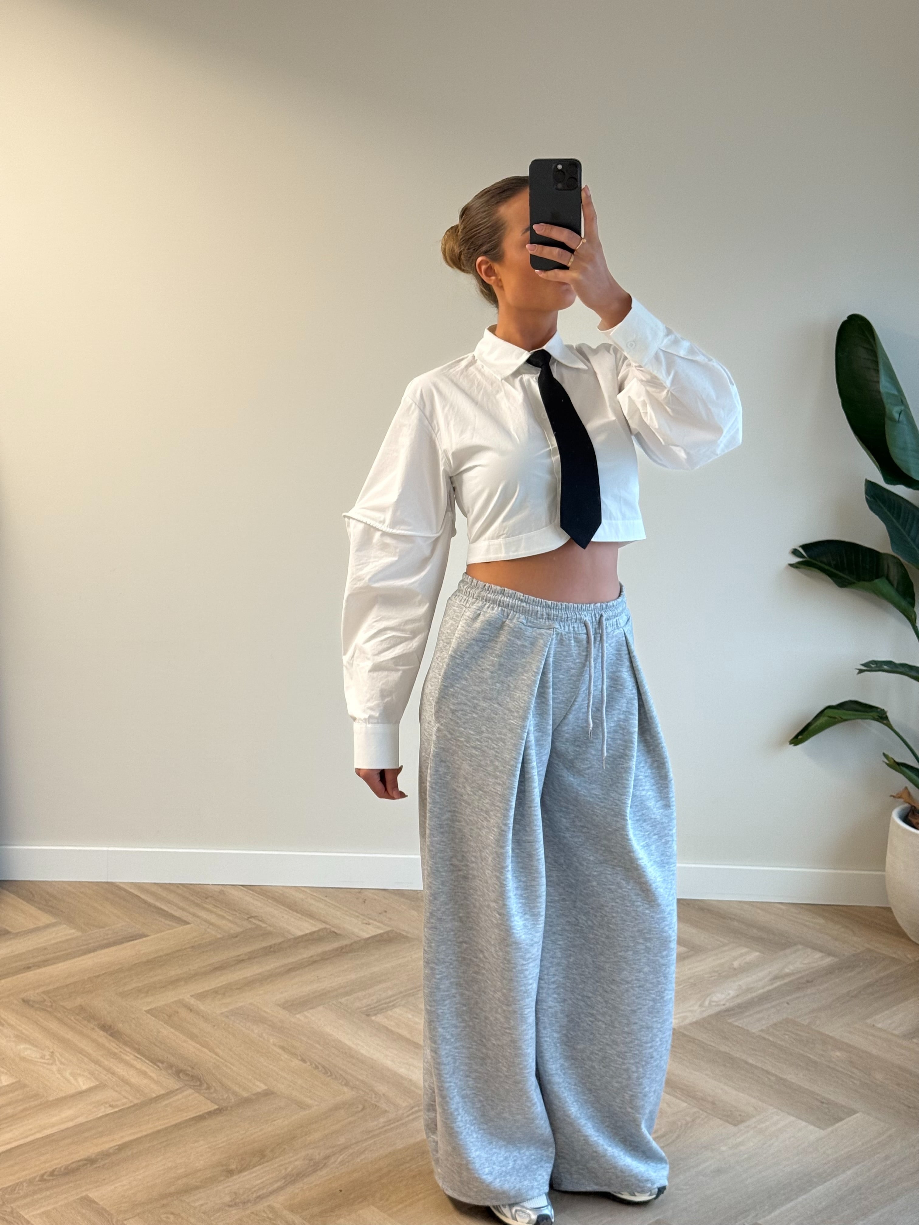 Wijde Jogger Geplooid Grijs | Char