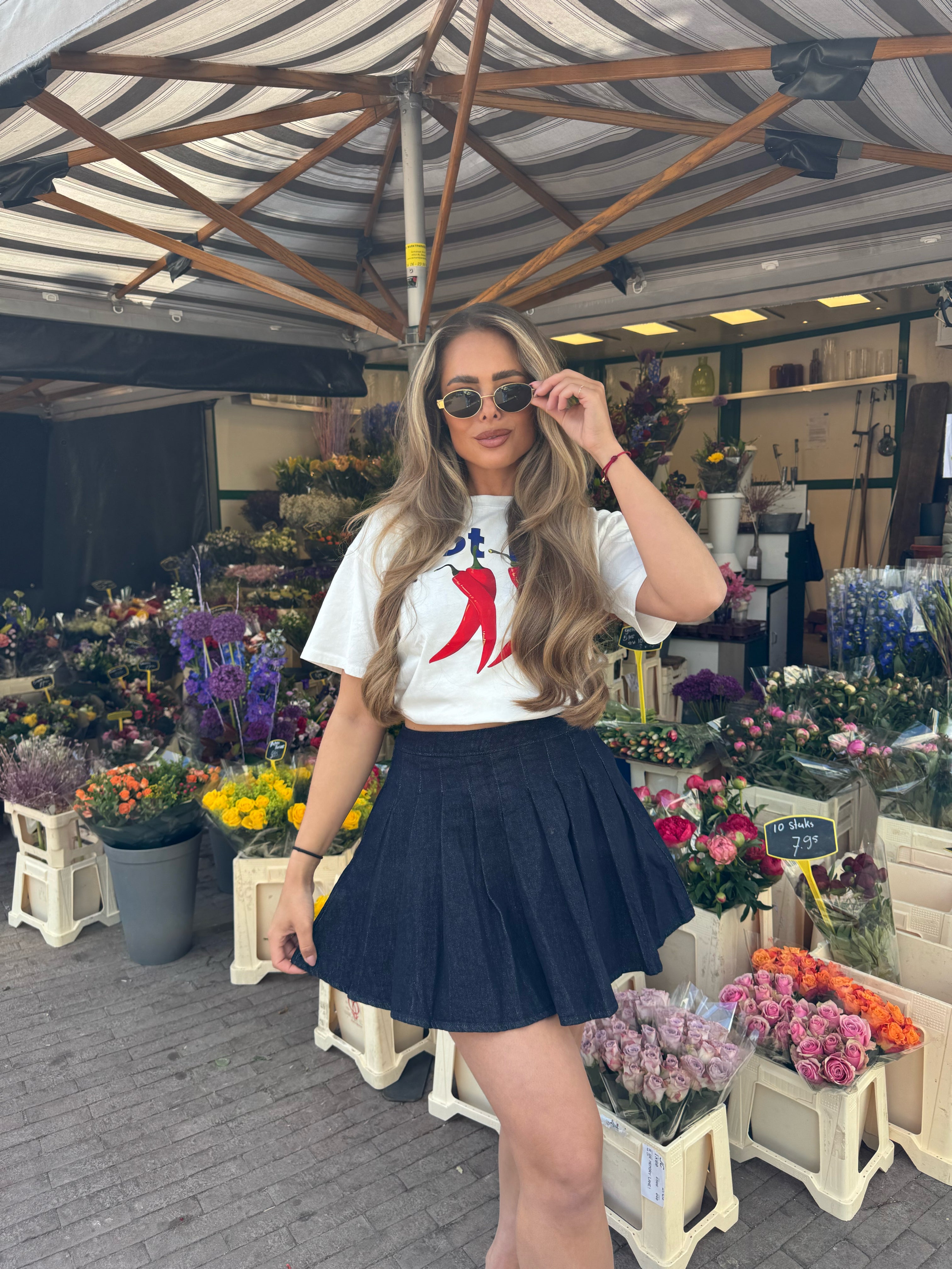 Denim Skort Donker Blauw | Mae