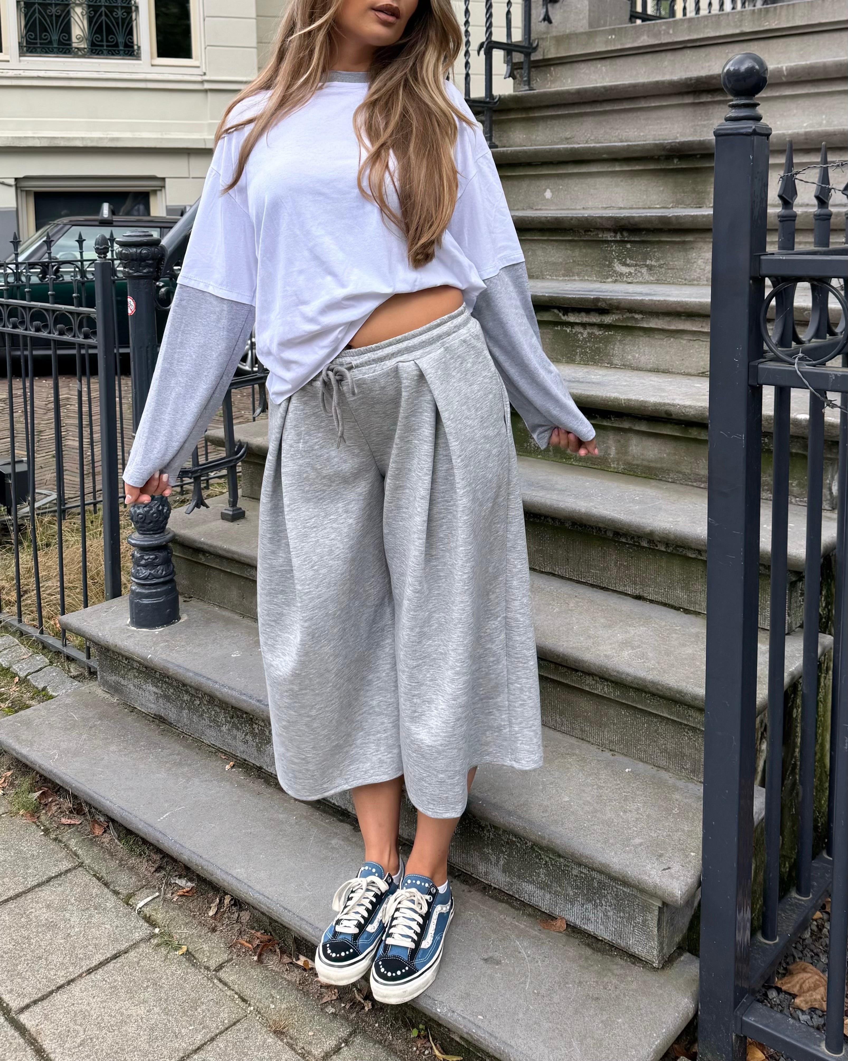 Bermuda Jogger Geplooid Grijs