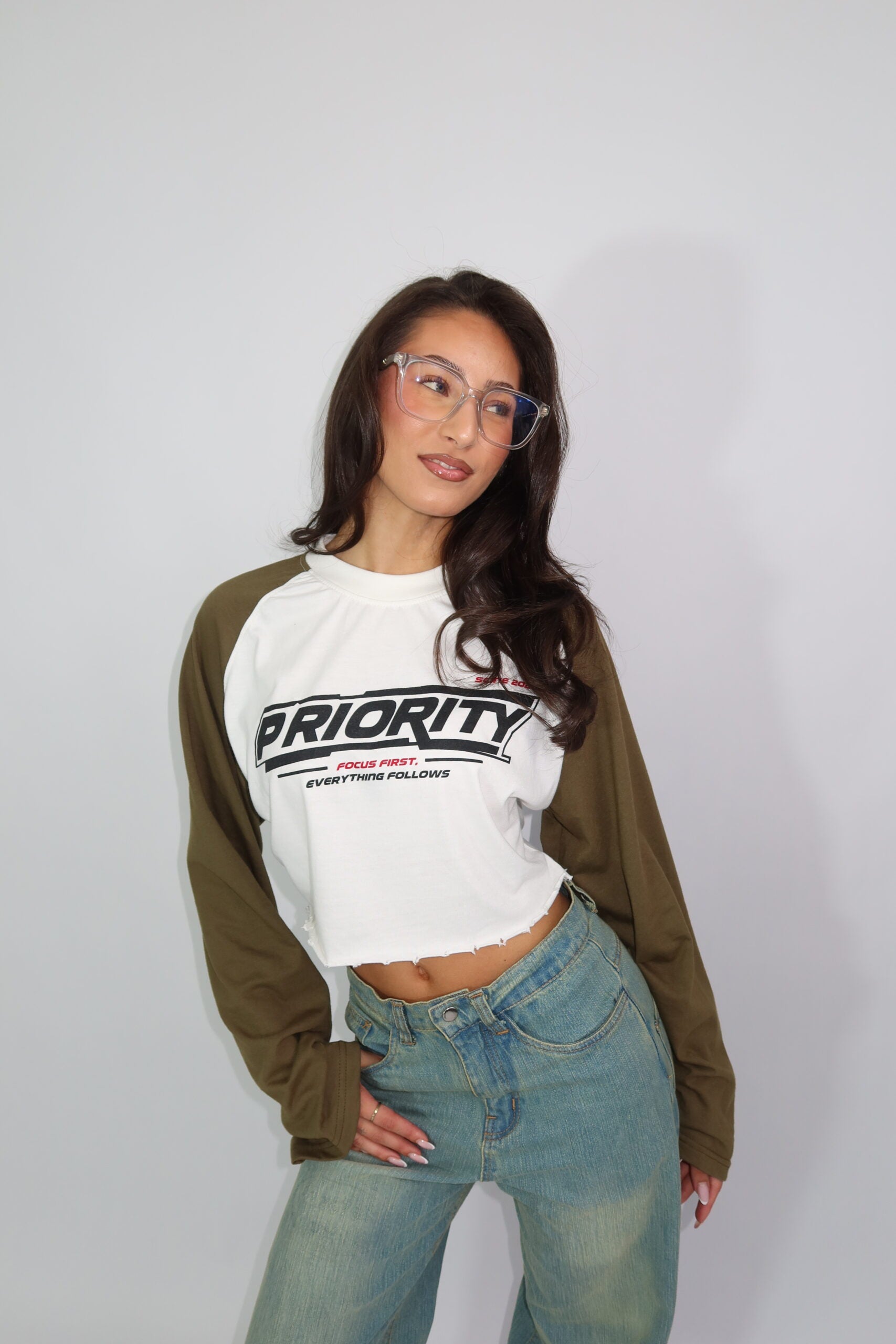 Priority Cropped Longsleeve Groen
