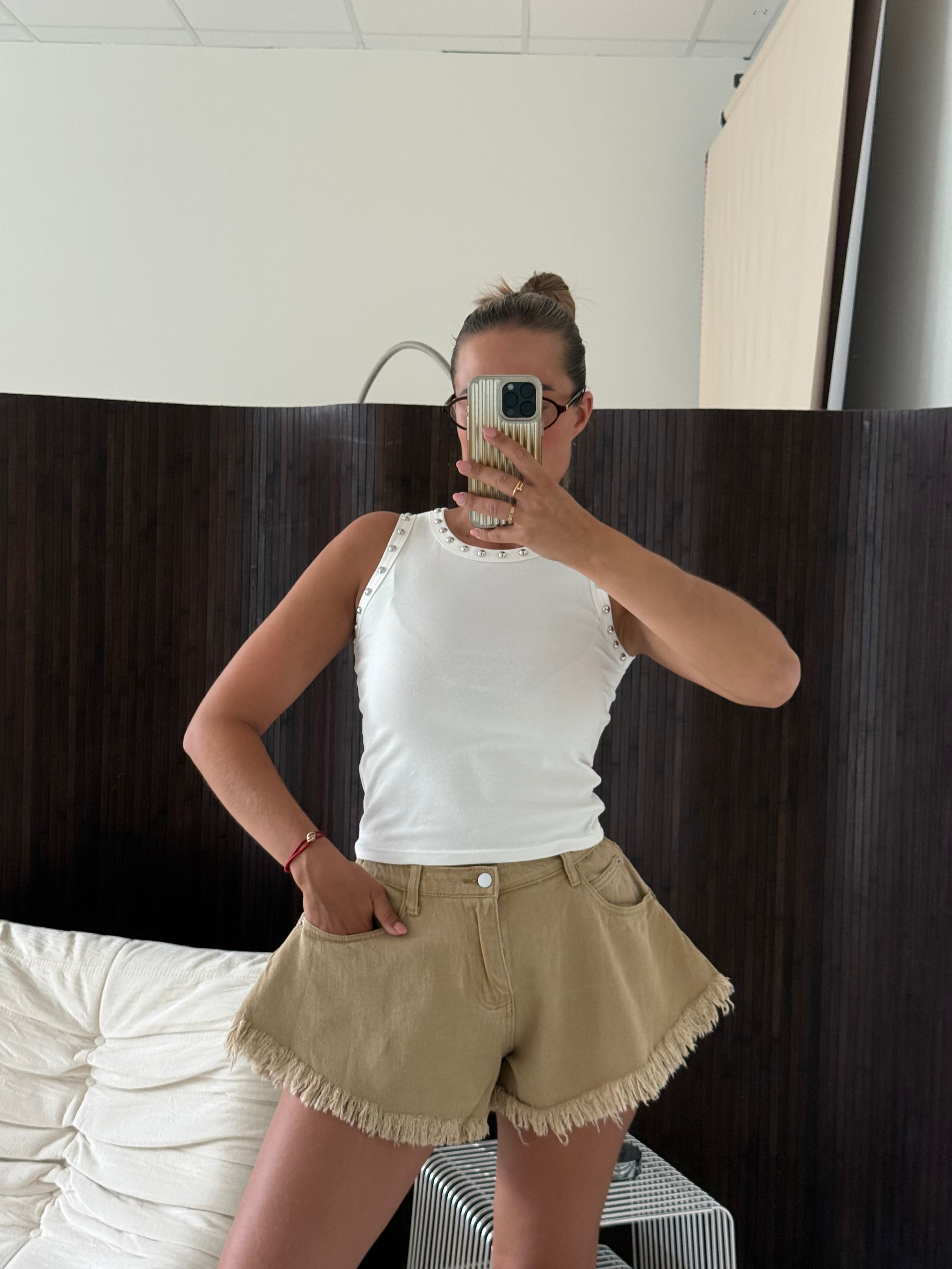 Denim Short Gerafeld Camel