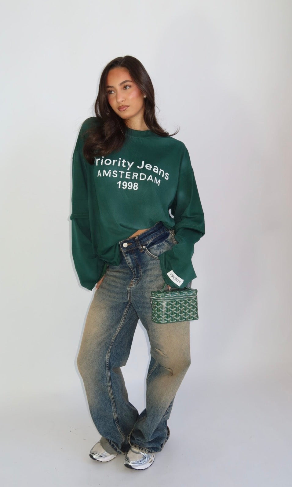 Priority Destroyed Longsleeve Groen