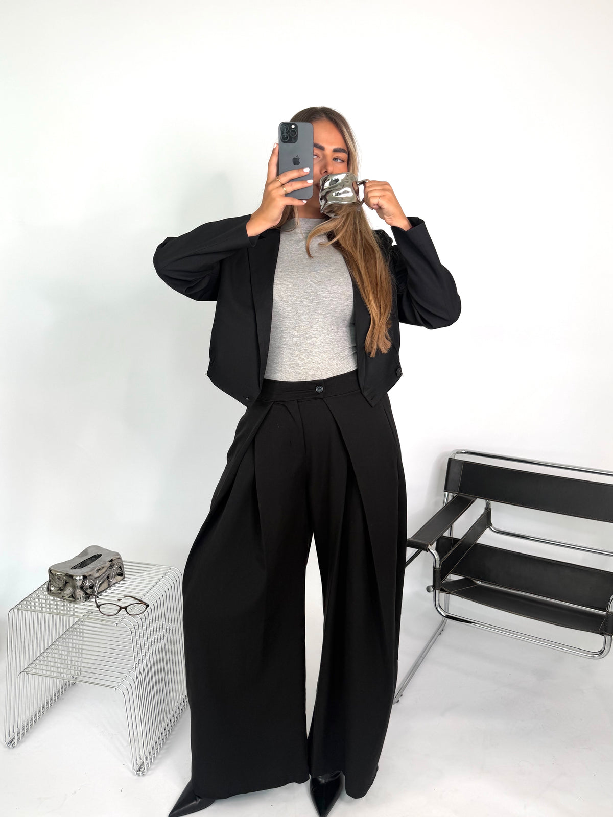 Pantalon met Plooien Zwart | Penny