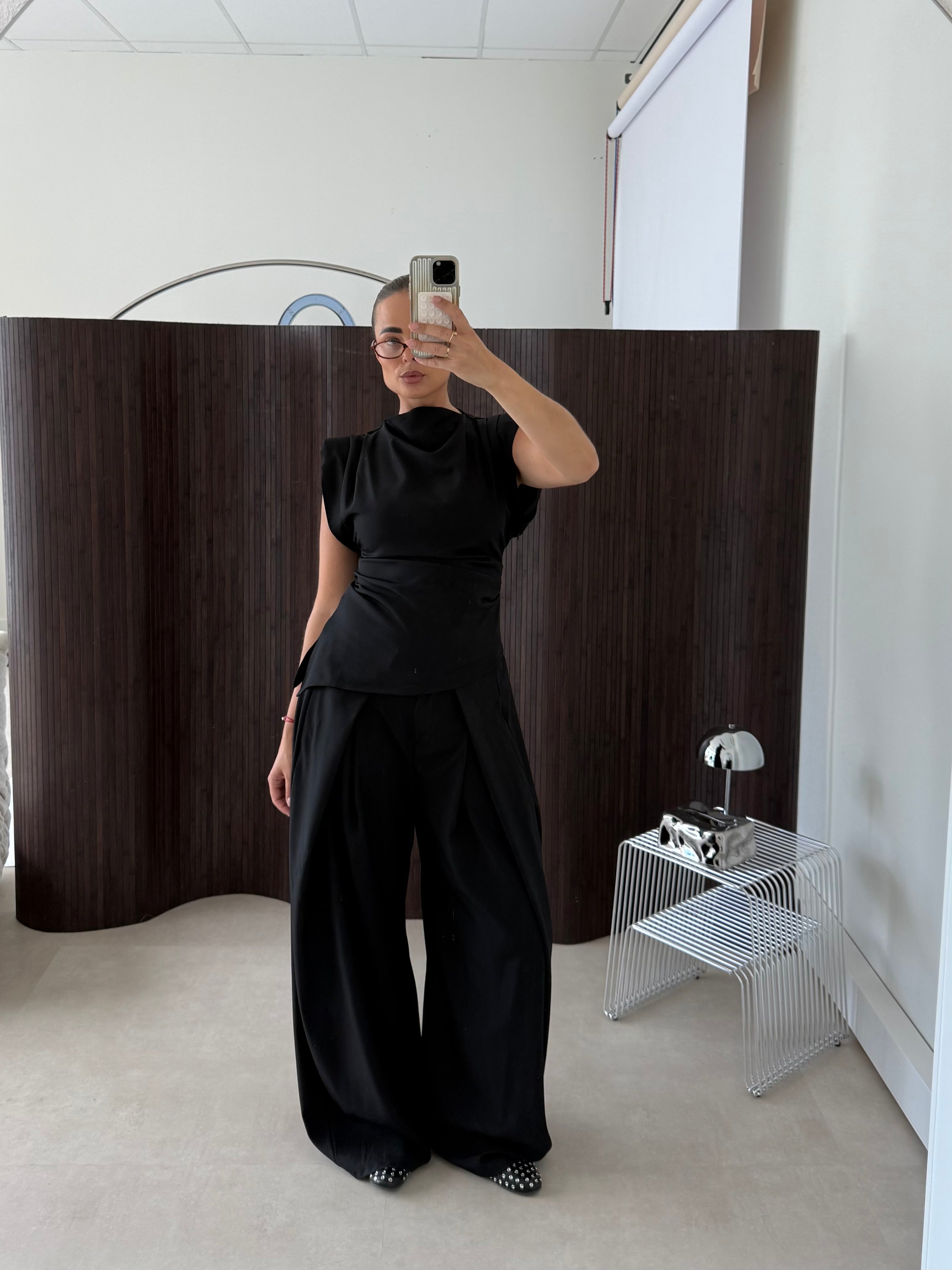 Pantalon met Plooien Zwart | Penny