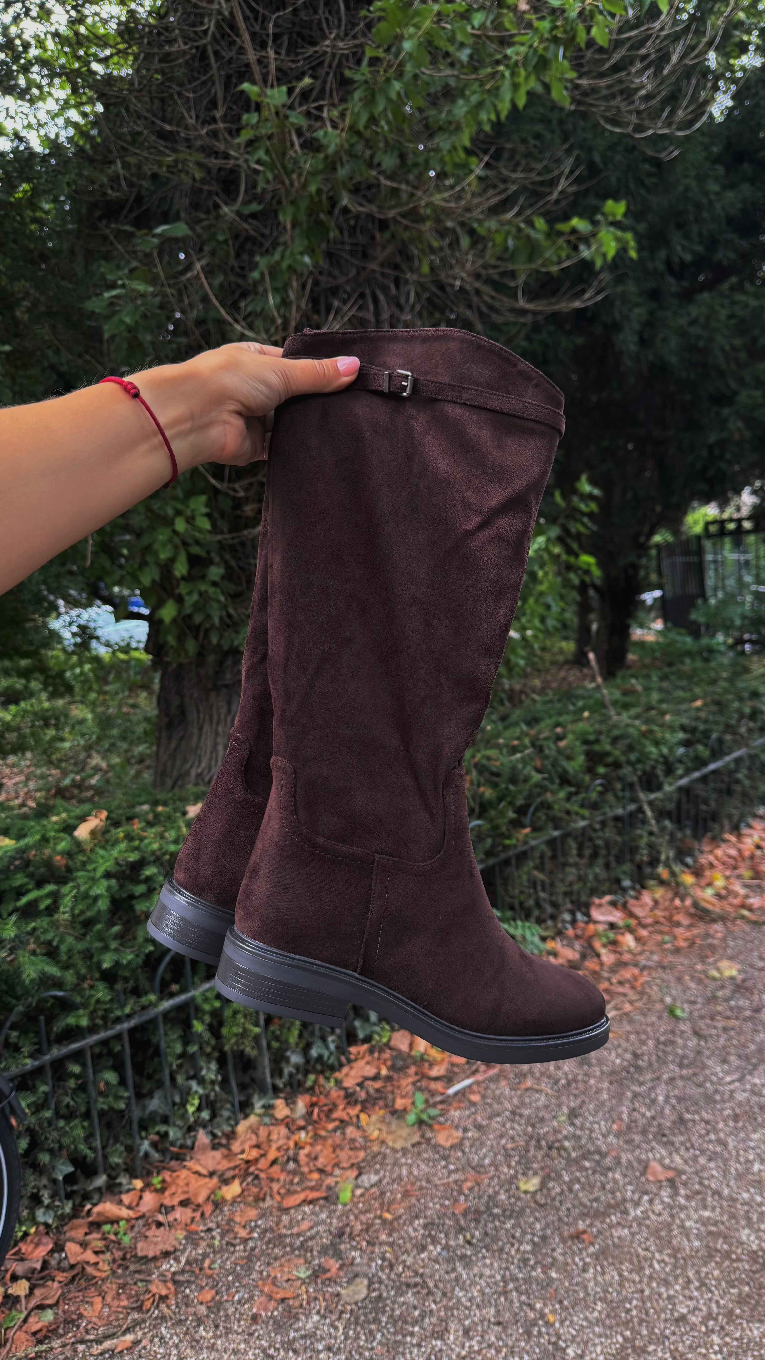 Suède Boots Buckle Brown
