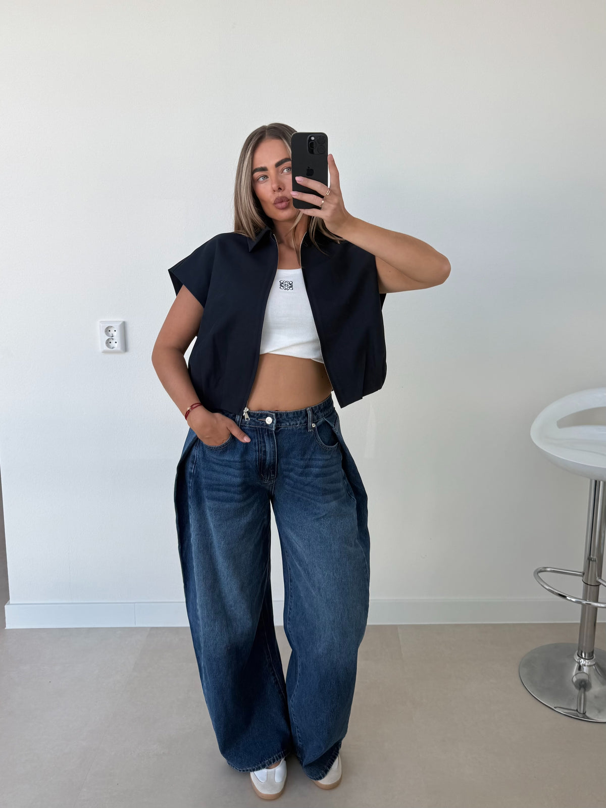 Ambika Bomber Gilet Navy | Ayla