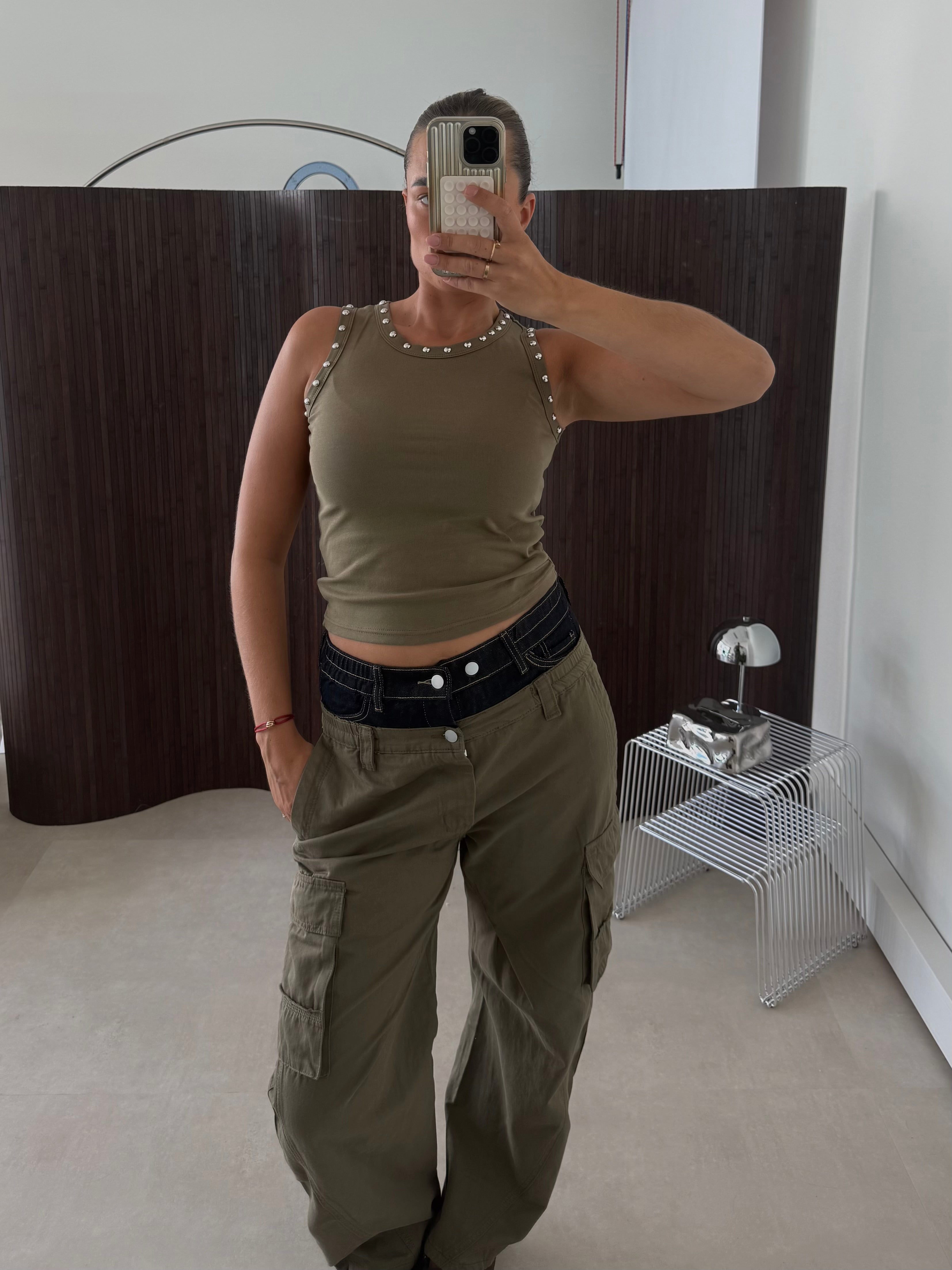 Dubbele Band Cargo Broek Army Groen | Desi