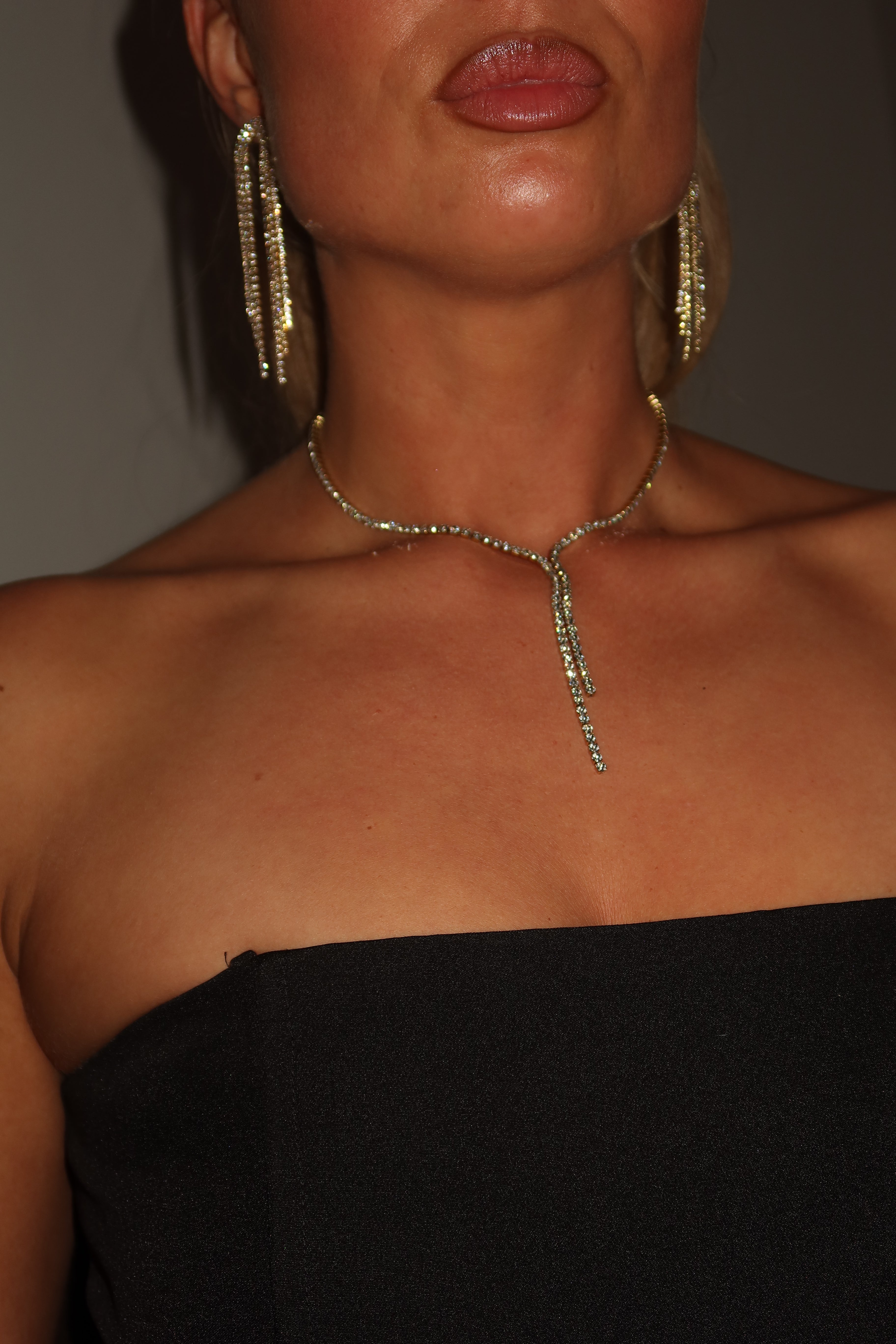 Ketting Gesplit Strass Goud