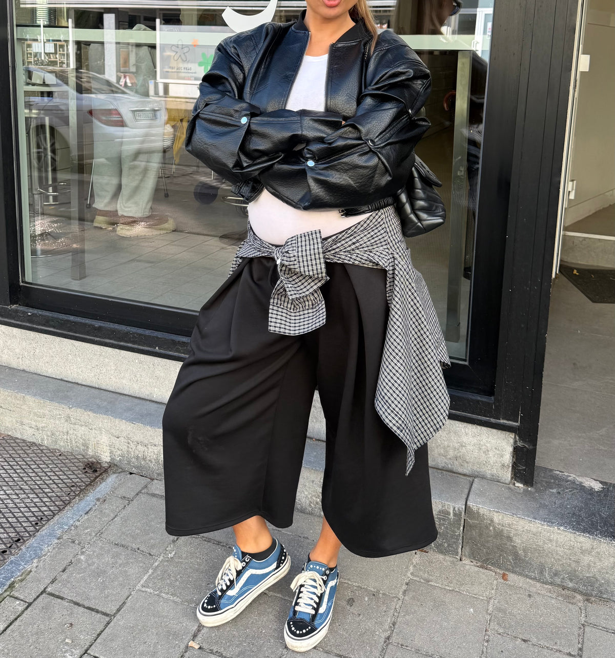 PU Leather Statement Sleeves Bomber | Frankie