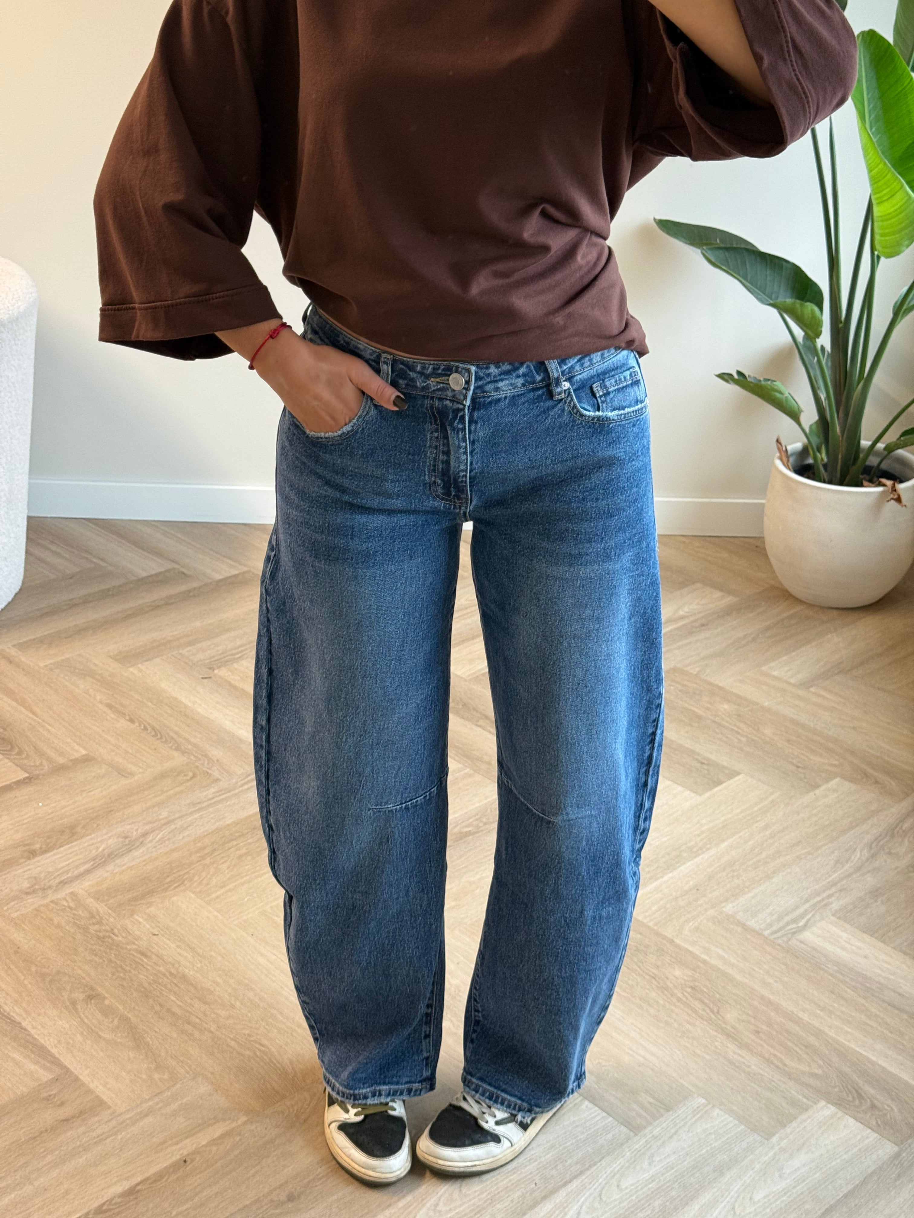 Queen Hearts Balloon Jeans Blauw