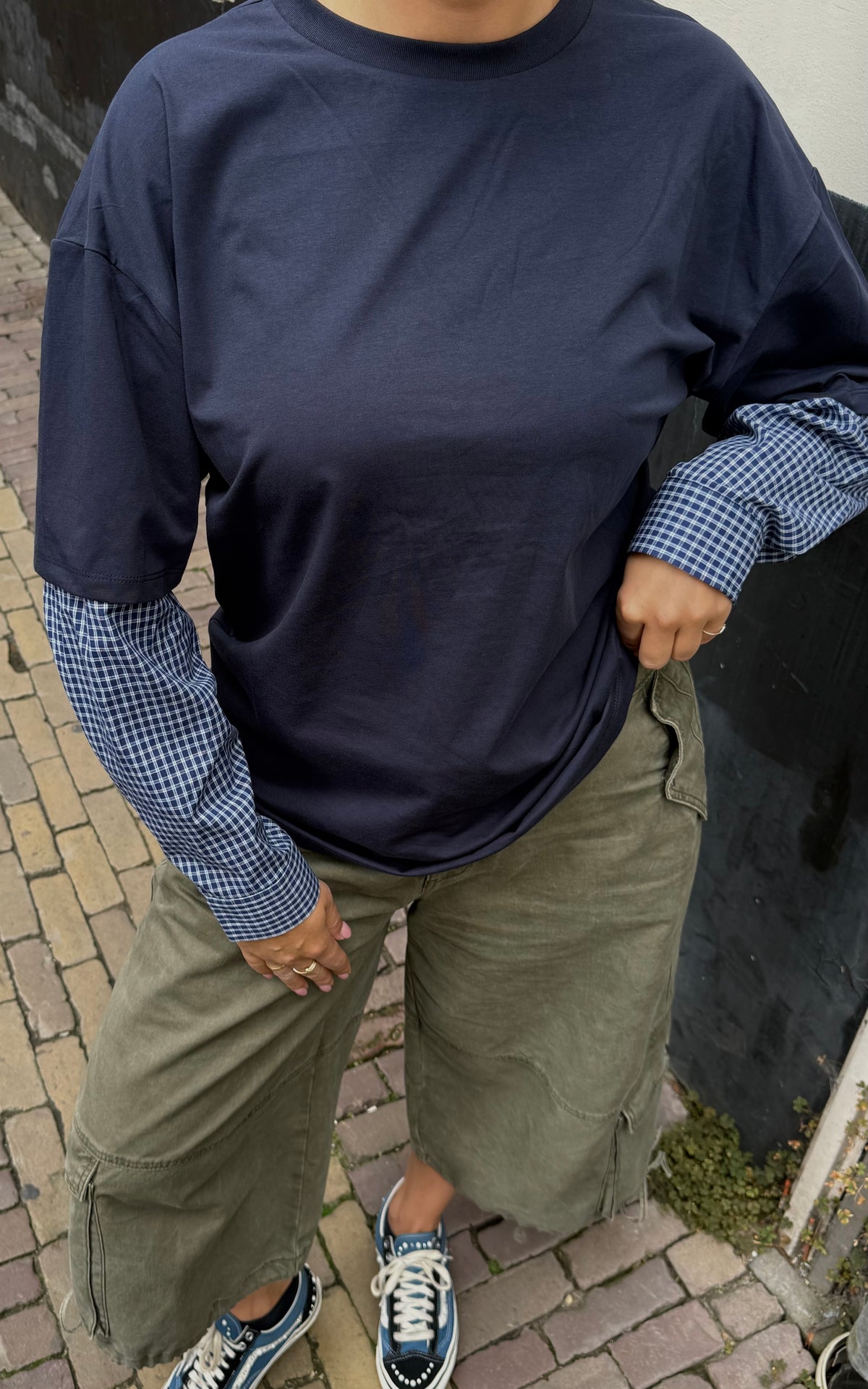 Longsleeve Blouse Mouw Navy