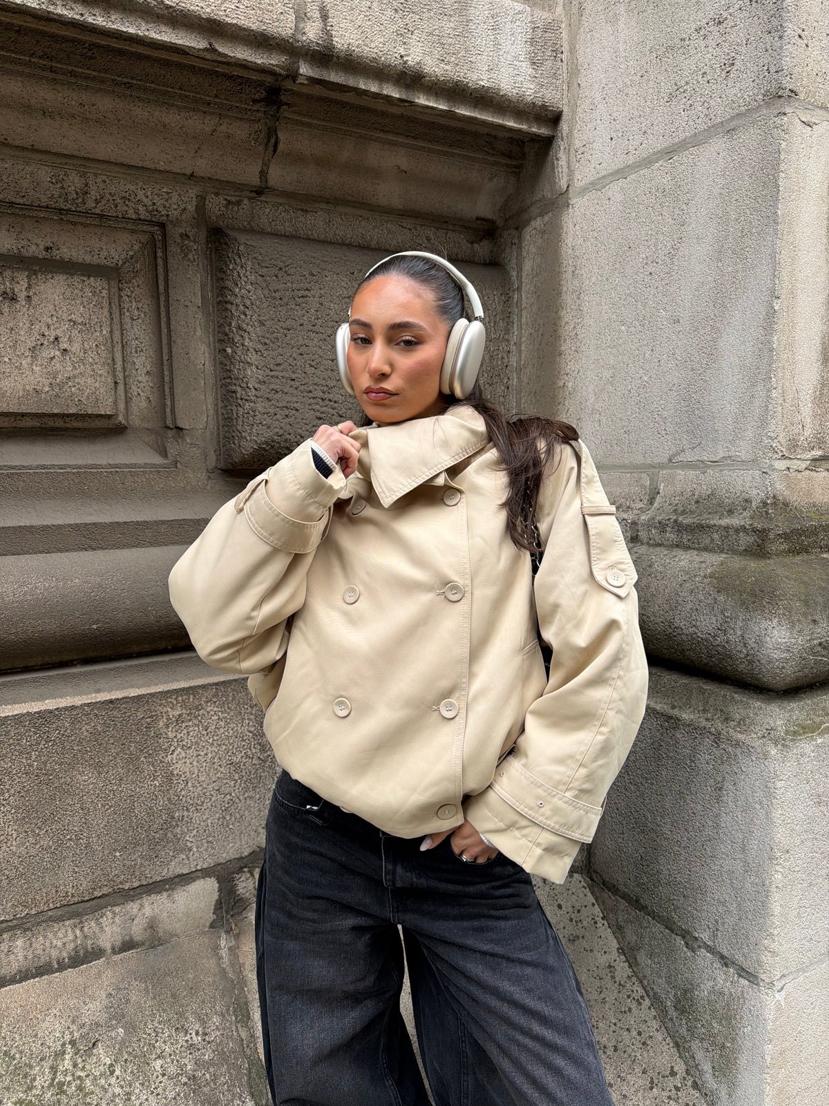Trench Jas Kort Beige