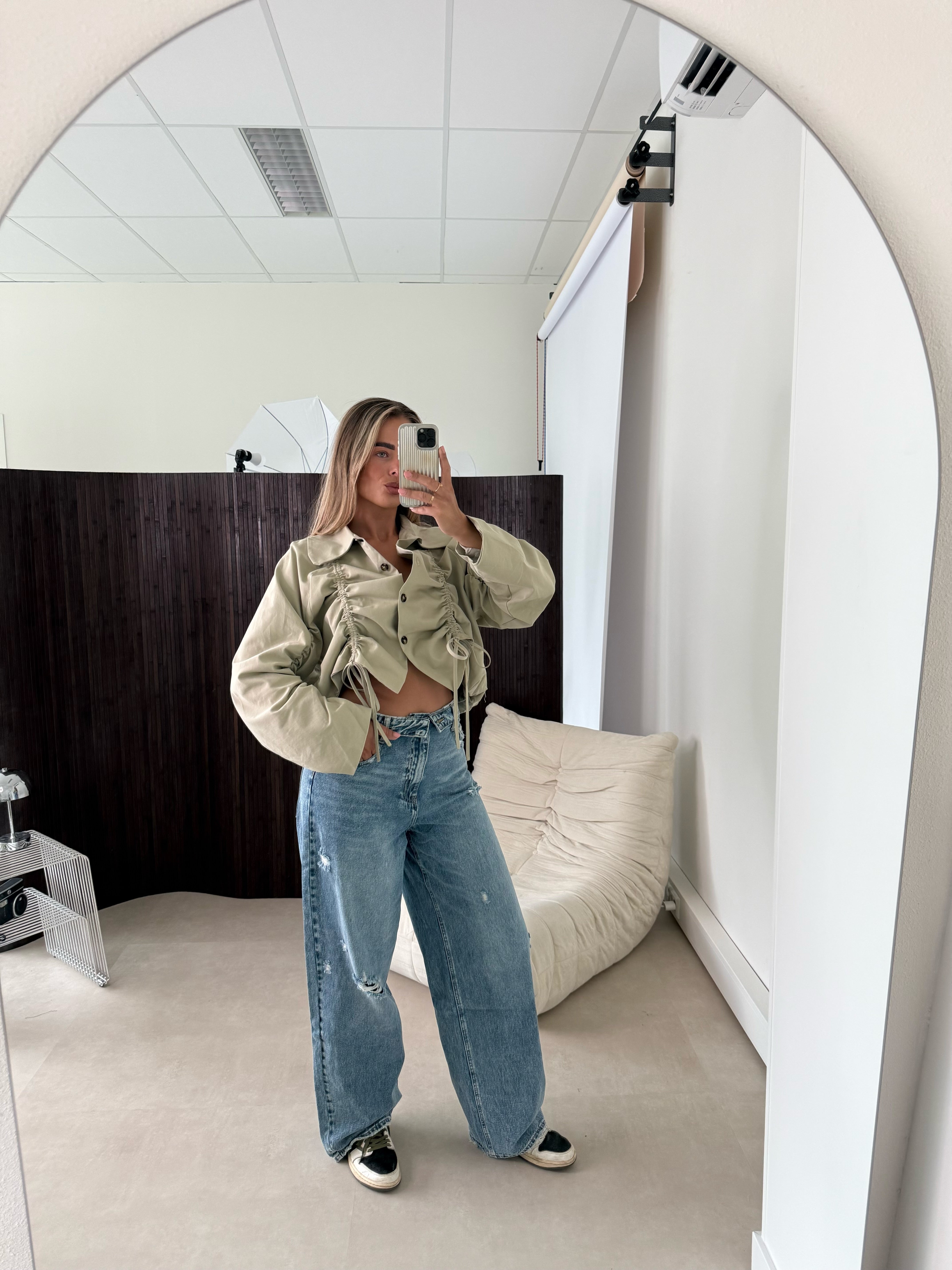 Queen Hearts Omslag Jeans Blauw