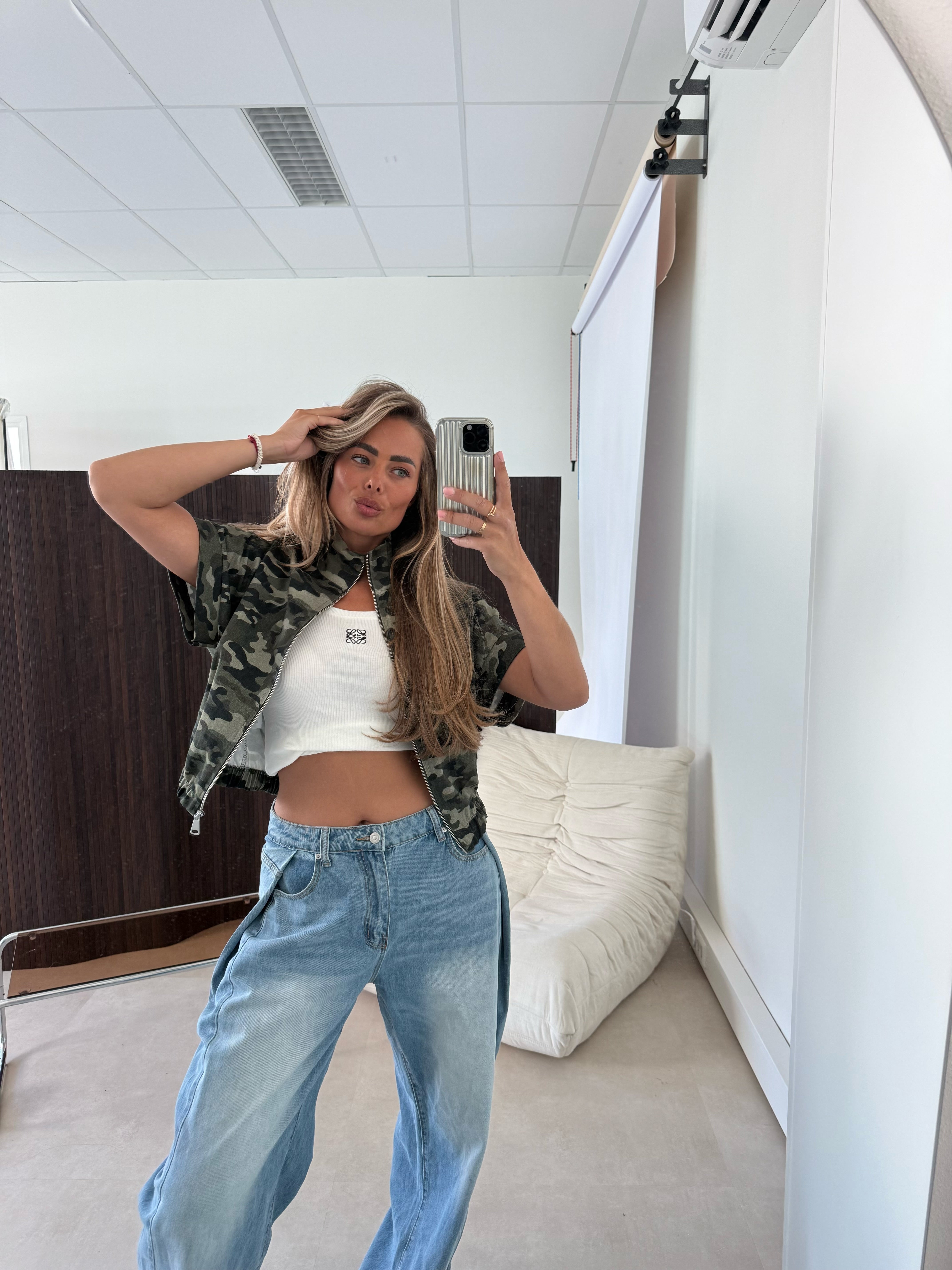 Camouflage Zip Up Jacket | Cassie